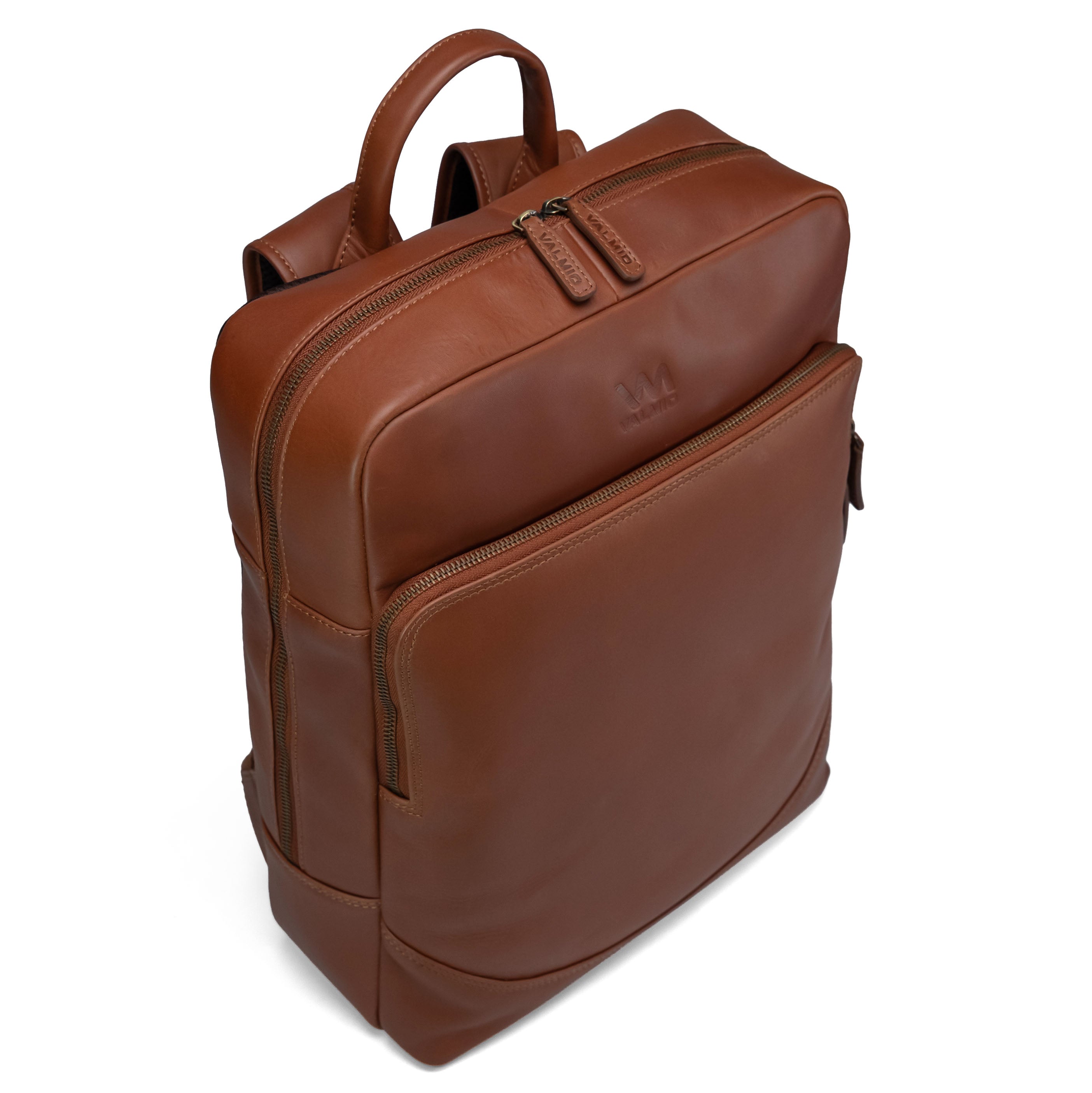 Valmio Axis Leather Backpack Cognac