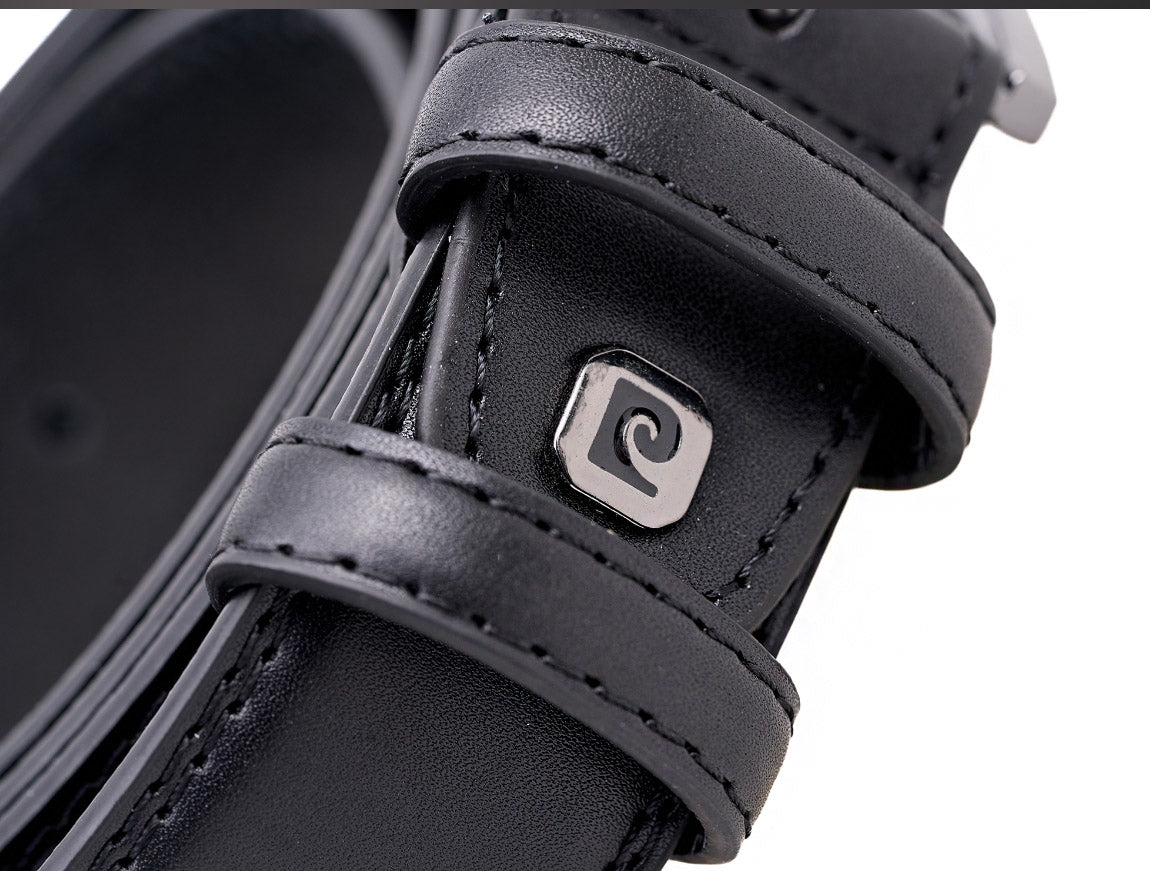 Black men's leather belt Pierre Cardin 2505-NERO