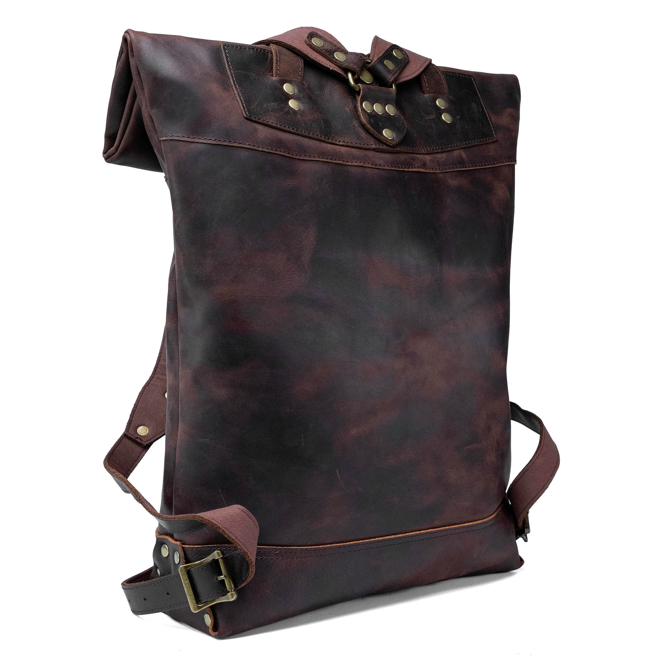 Valmio Astorsen Roll-Top Leder-Rucksack – CRB Braun