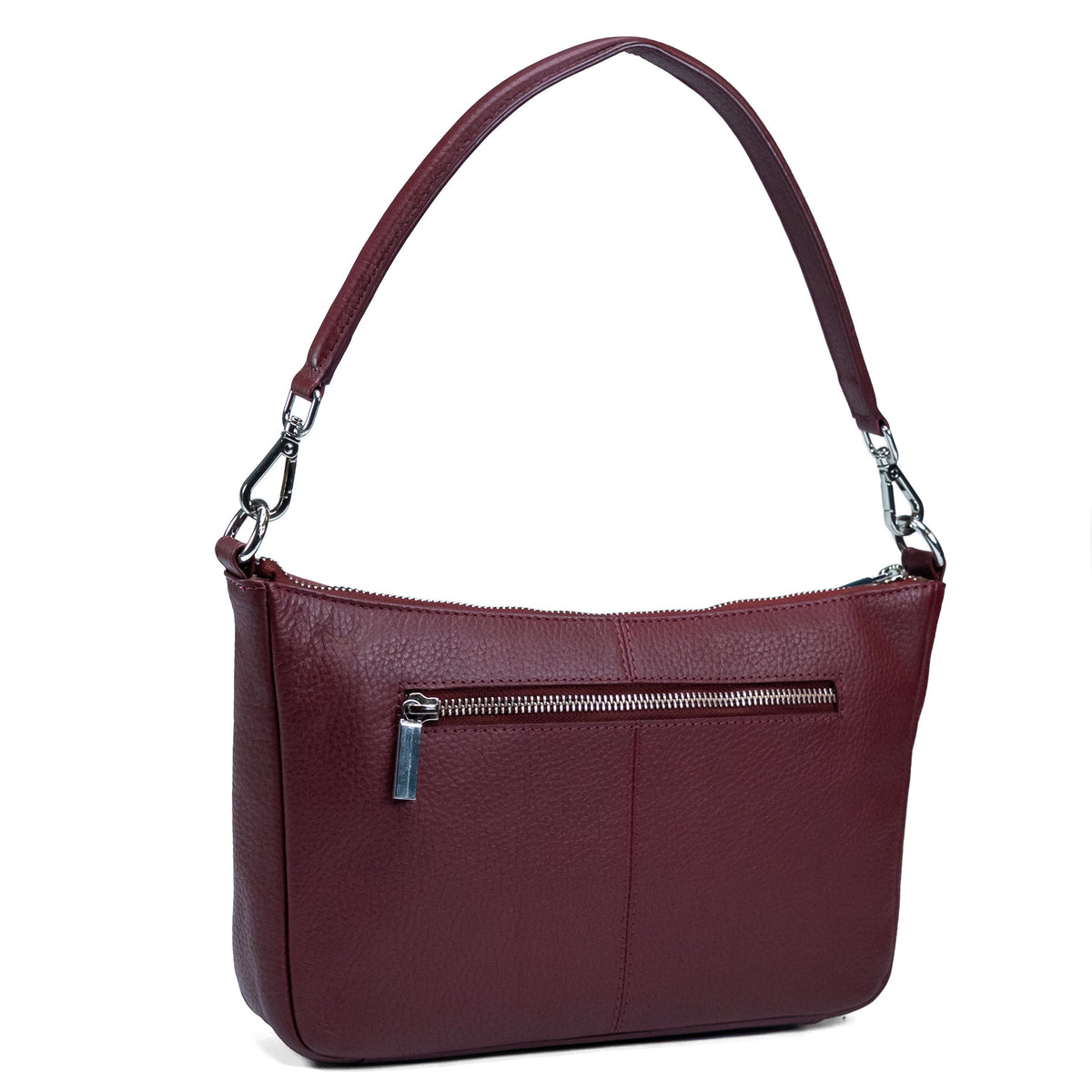 Women's Leather Shoulder Bag Valmio Bella - Burgundy