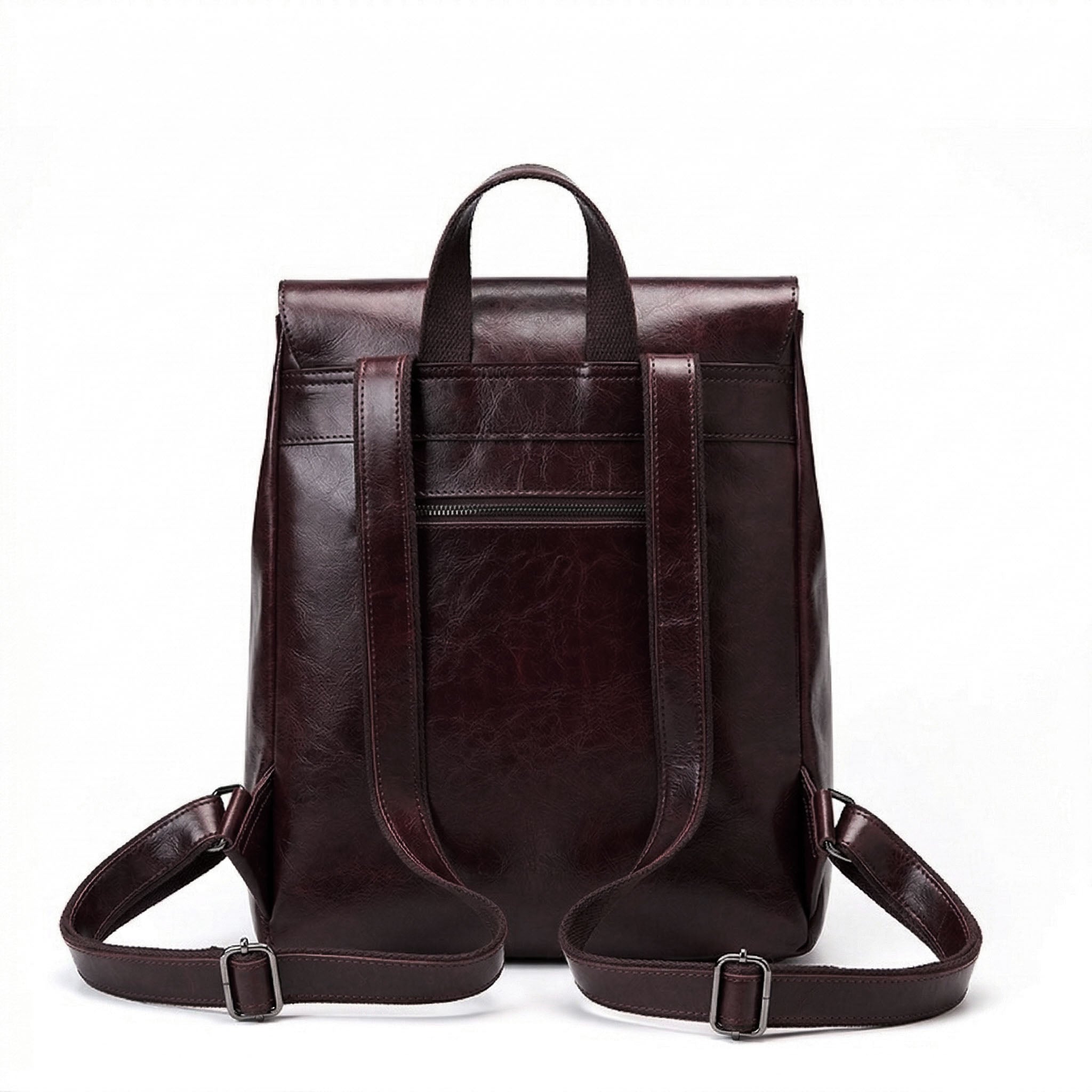 Valmio Delora Leder-Damenrucksack - Dunkelbraun