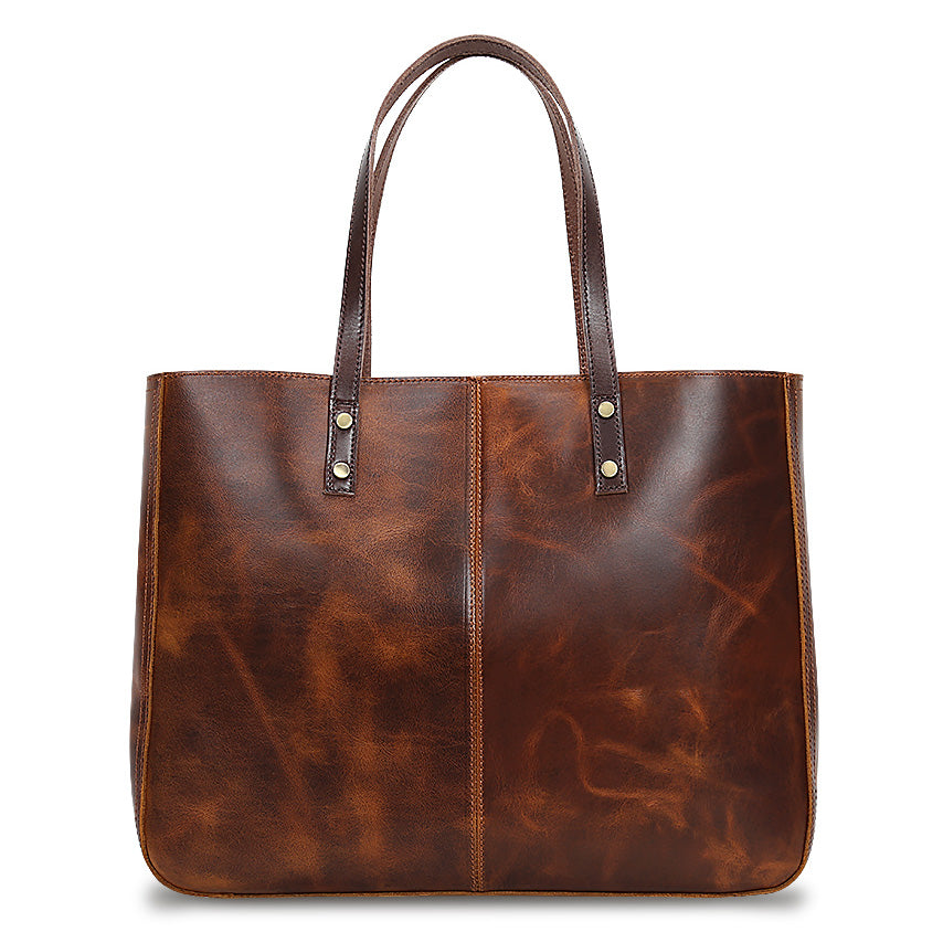 Sac cabas en cuir marron Valmio Aurelia