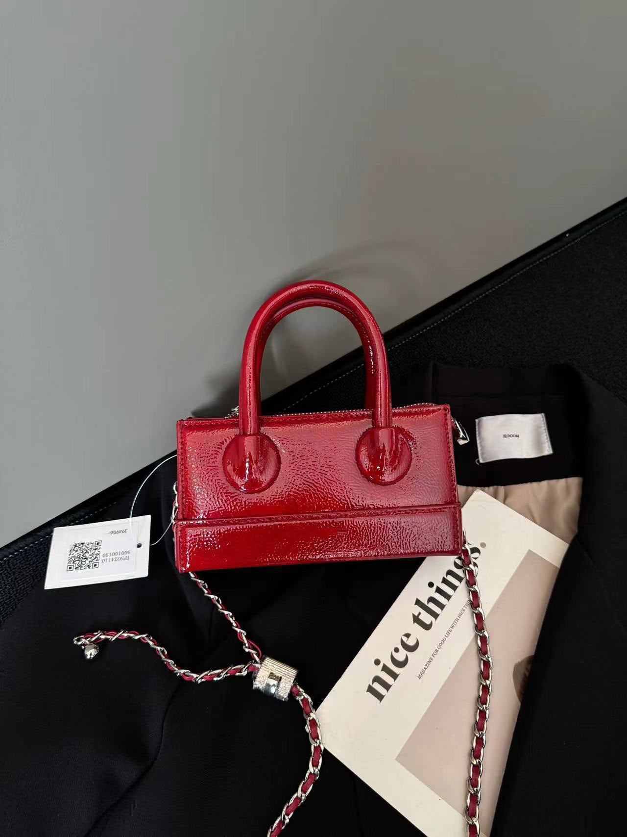 Bolso de mujer Valmio Helina de cuero - rojo