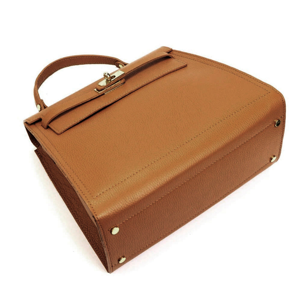 Sac à main en cuir Luka 24-059 Camel