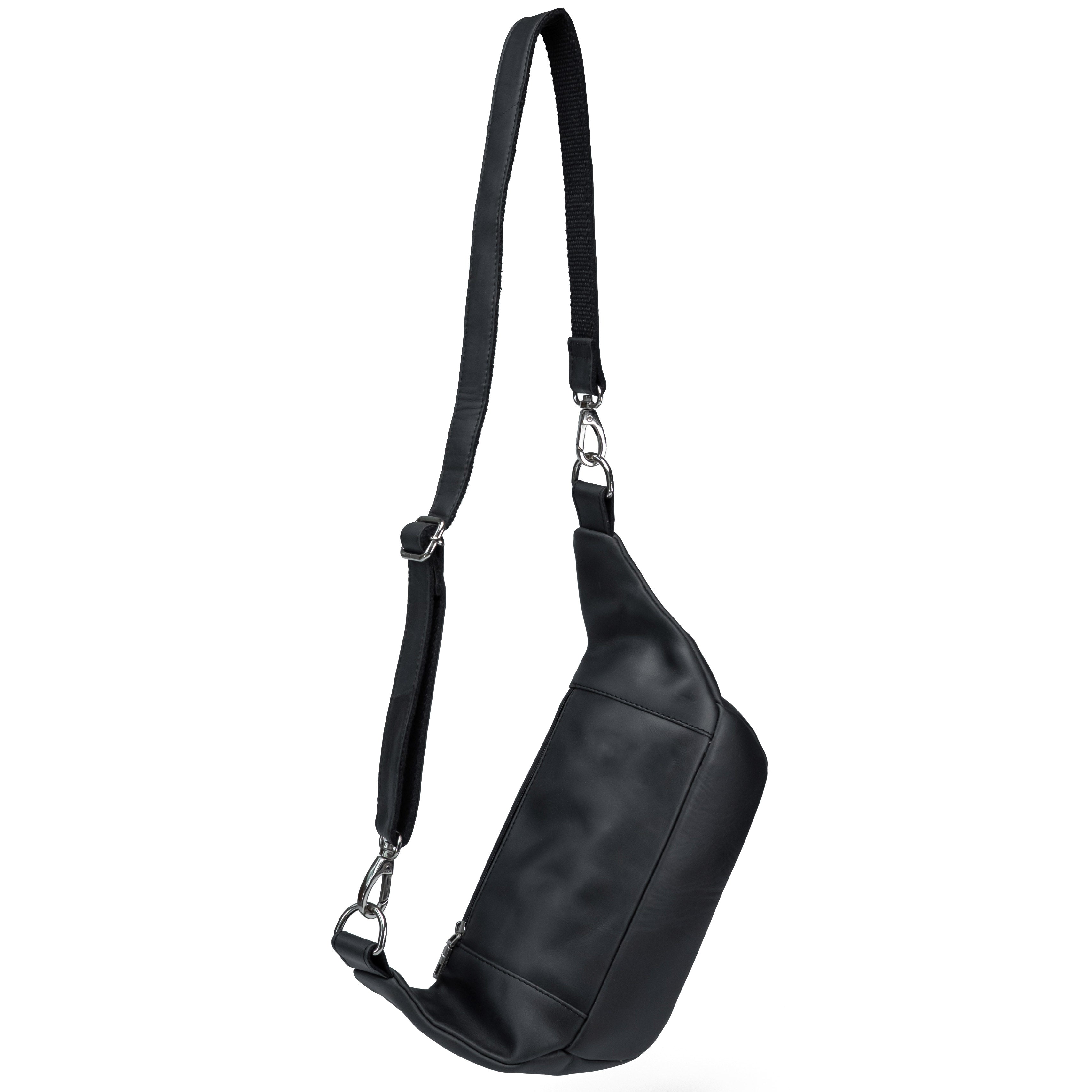 Riñonera de cuero para hombre Valmio Ever negra
