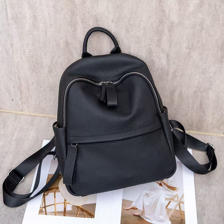 Valmio Nerona Leather Women’s Backpack - Black