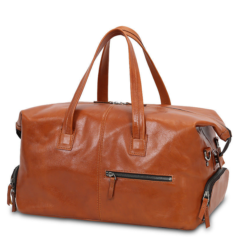 Sac de voyage en cuir marron Valmio Belmont
