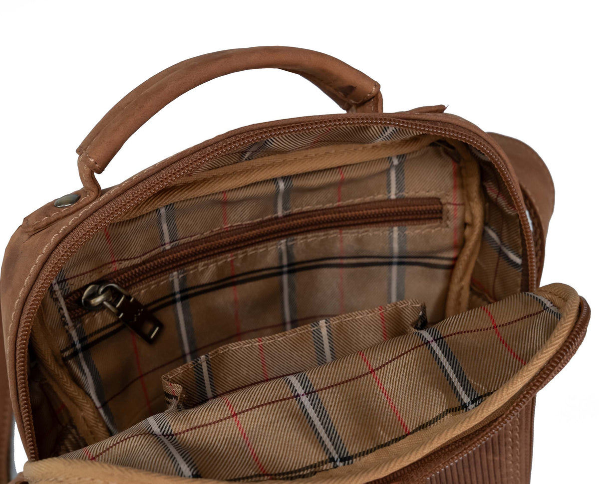 Bolso de hombro Valmio Craft color tostado oscuro