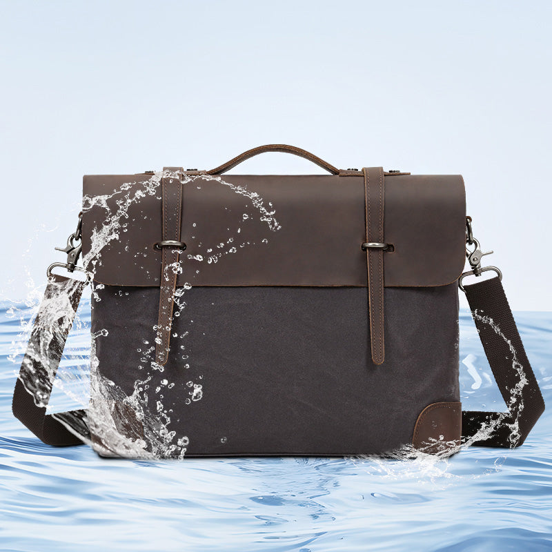 Serviette en cuir pour homme Valmio Weston – gris foncé