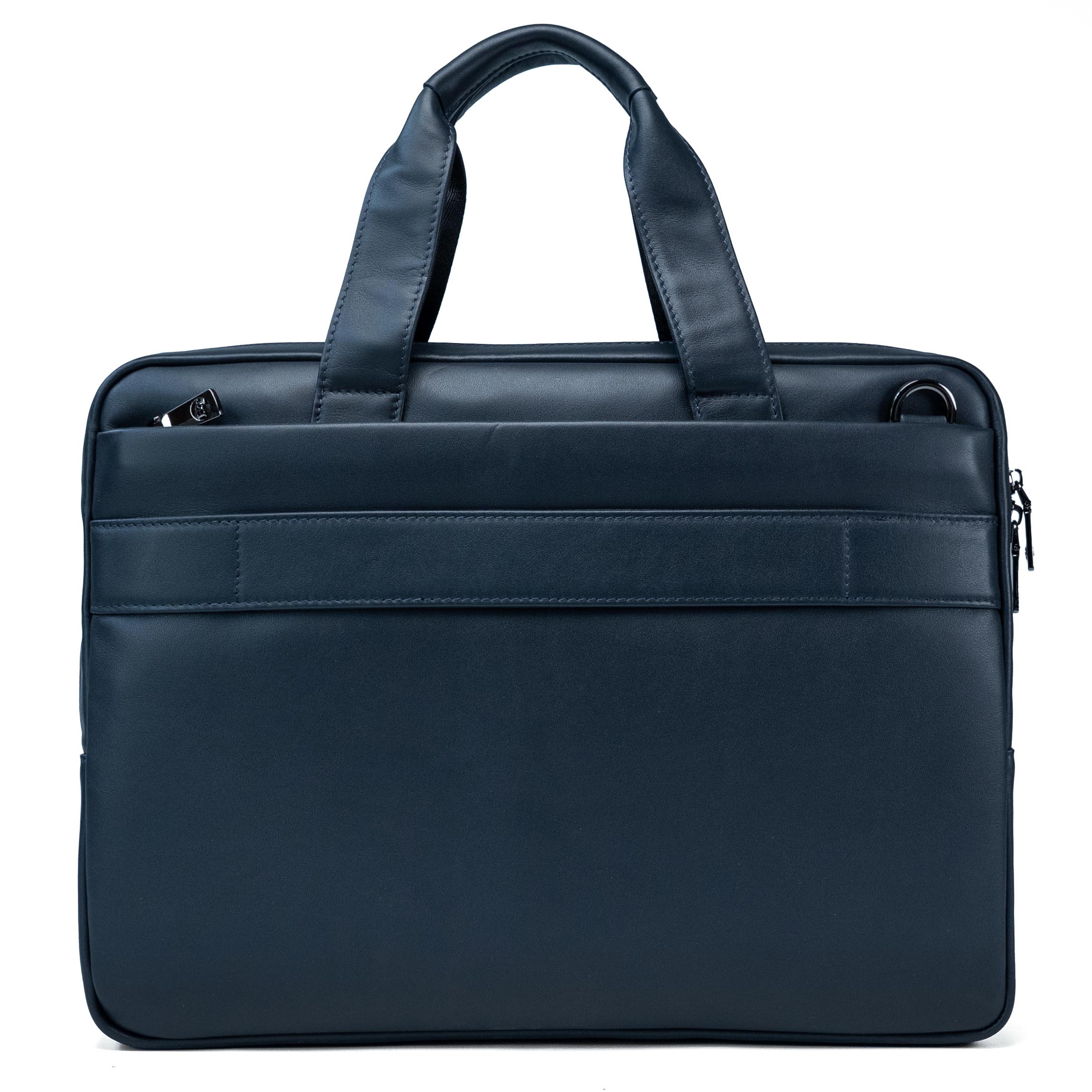 Genry leather laptop bag - blue