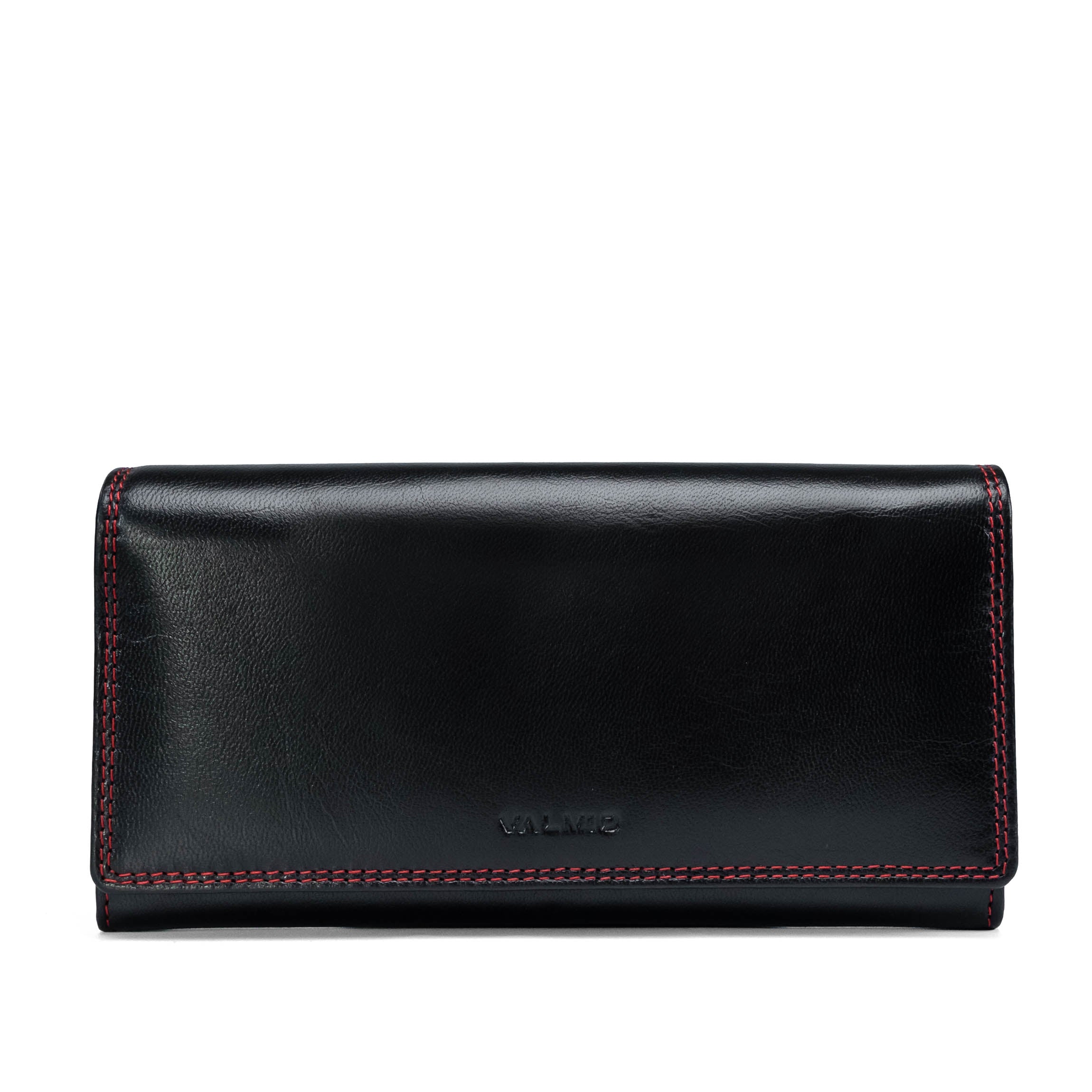 Leren damesportemonnee Valmio Benxi 2433 Zwart/Rood