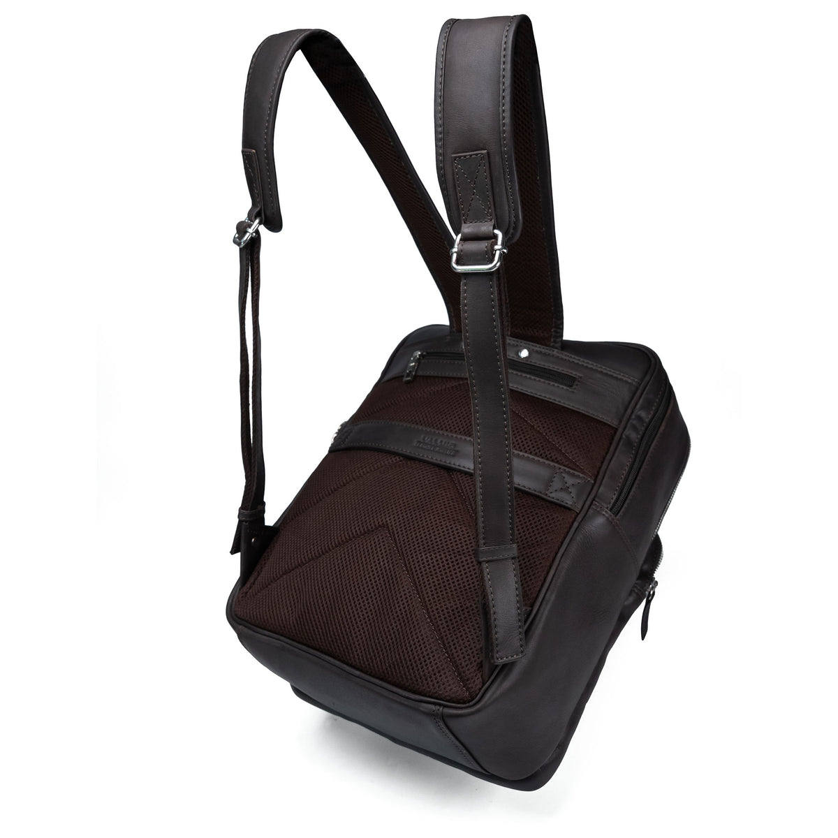 Sac à dos en cuir Valmio Byron marron foncé
