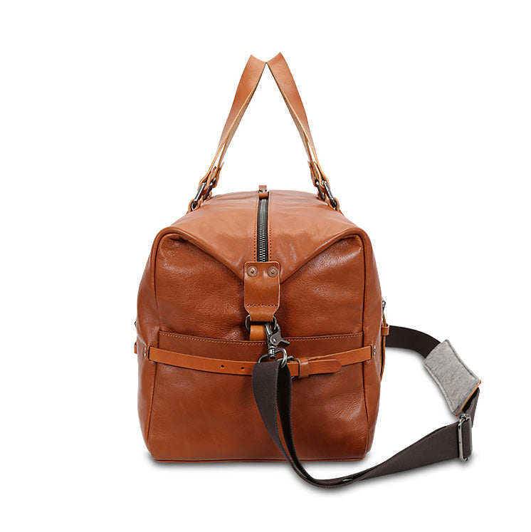 Sac de voyage en cuir marron Valmio Raven