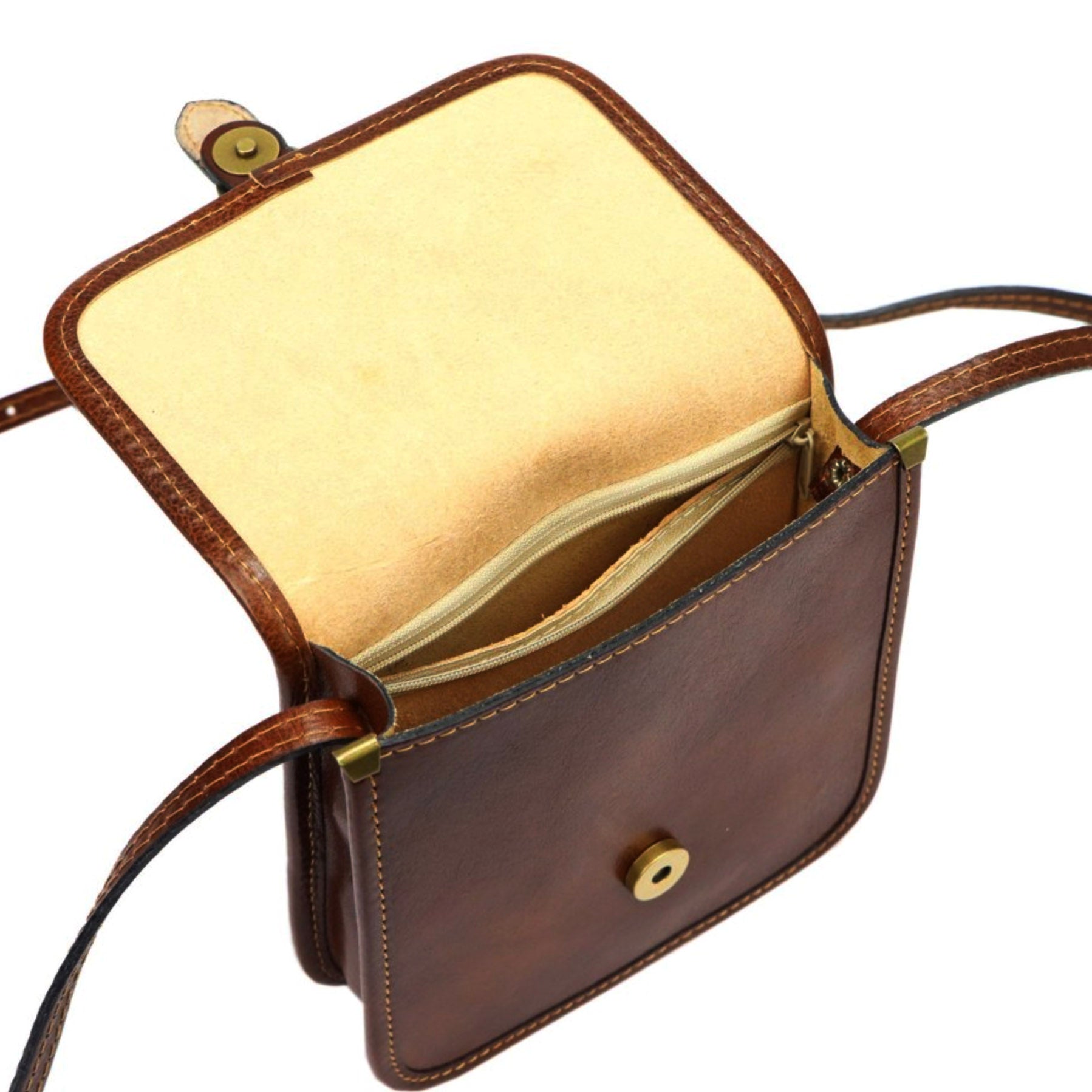 Leather women's handbag FLORENCE 134 brown