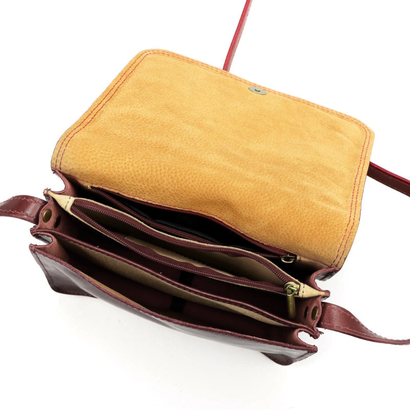 Leather women's handbag FLORENCE 108 red