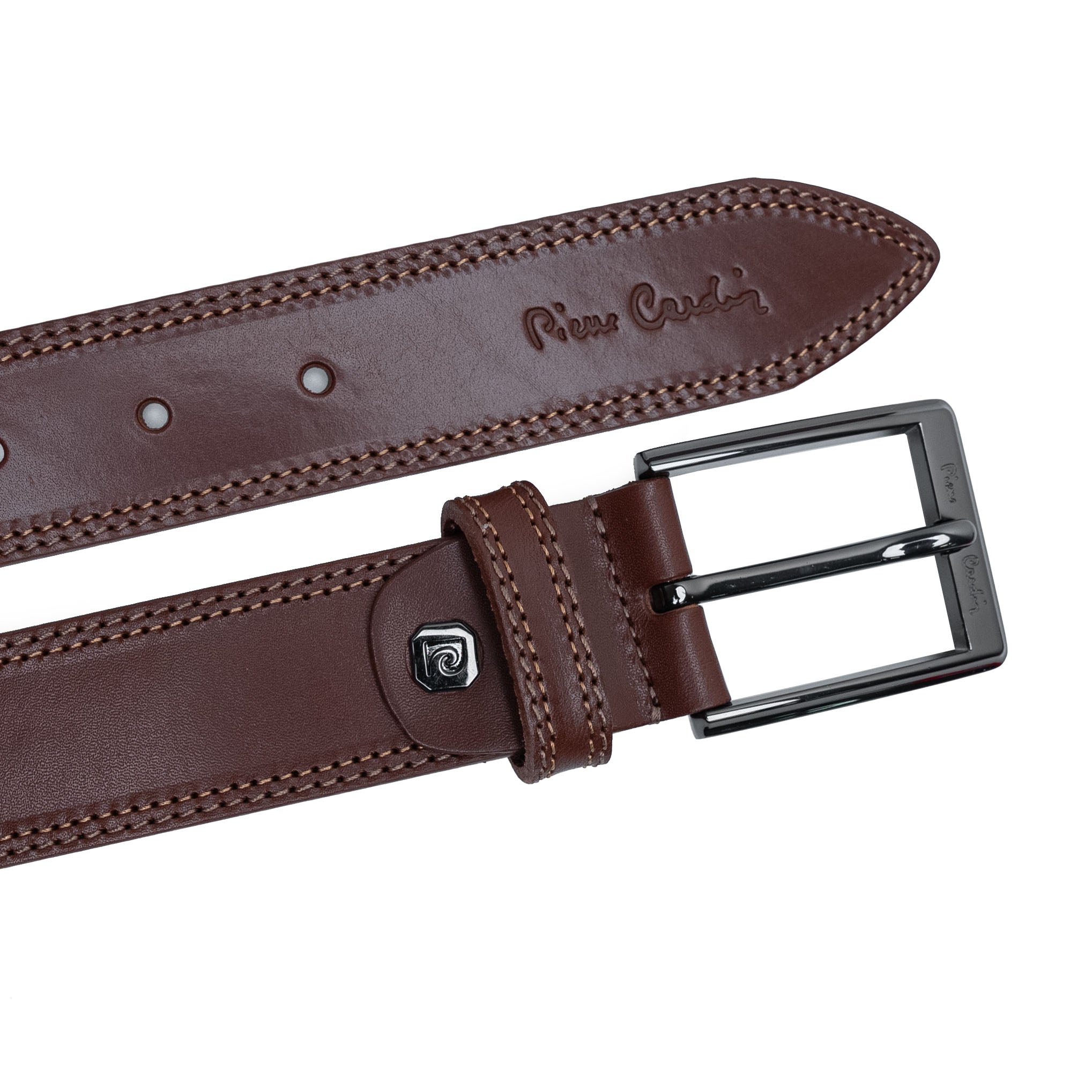 Leather belt Pierre Cardin AUT 8055 COGNAC