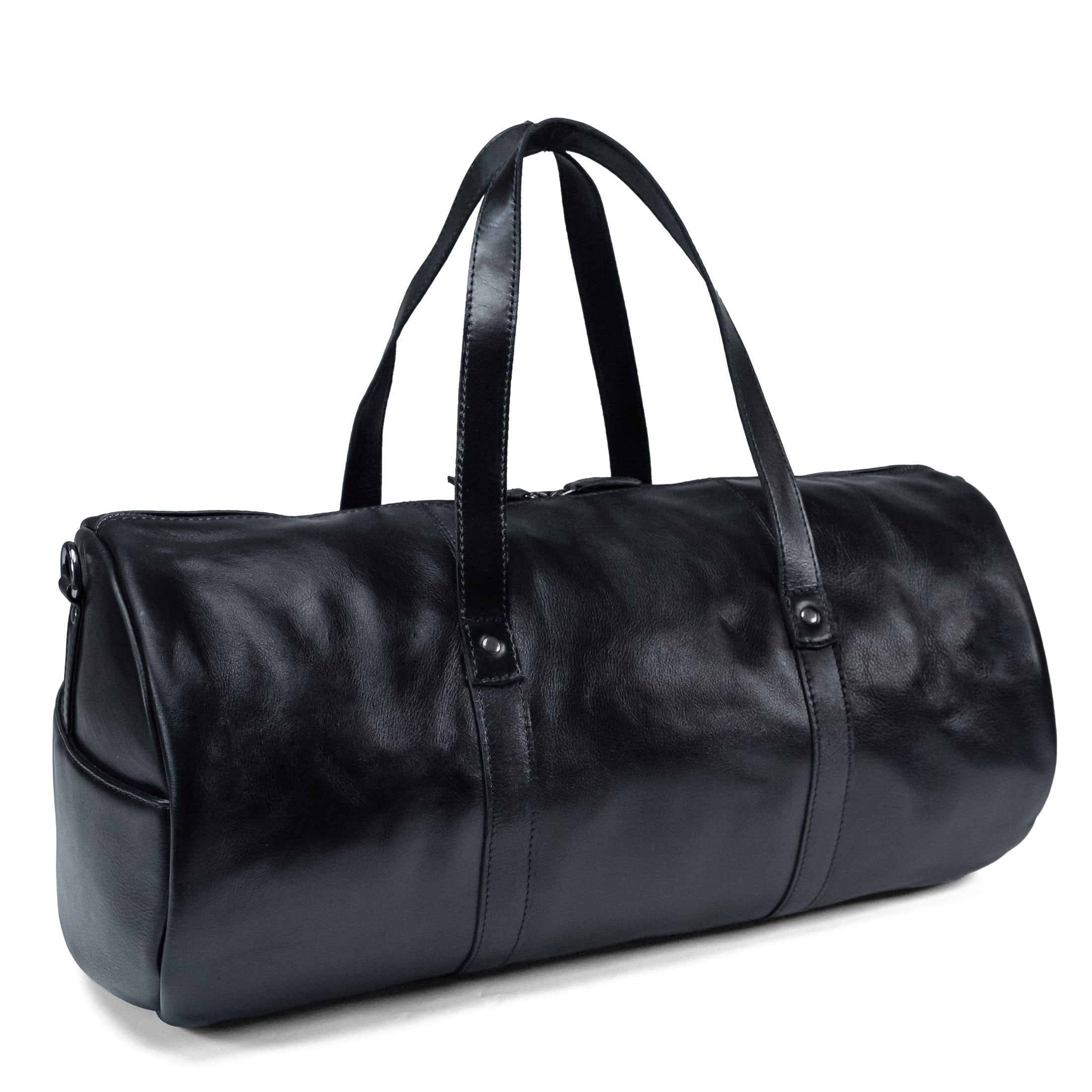 Black Leather Travel Bag Valmio Homs