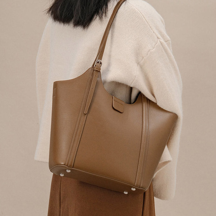 Bolso de mujer Valmio Ferina de cuero - marrón