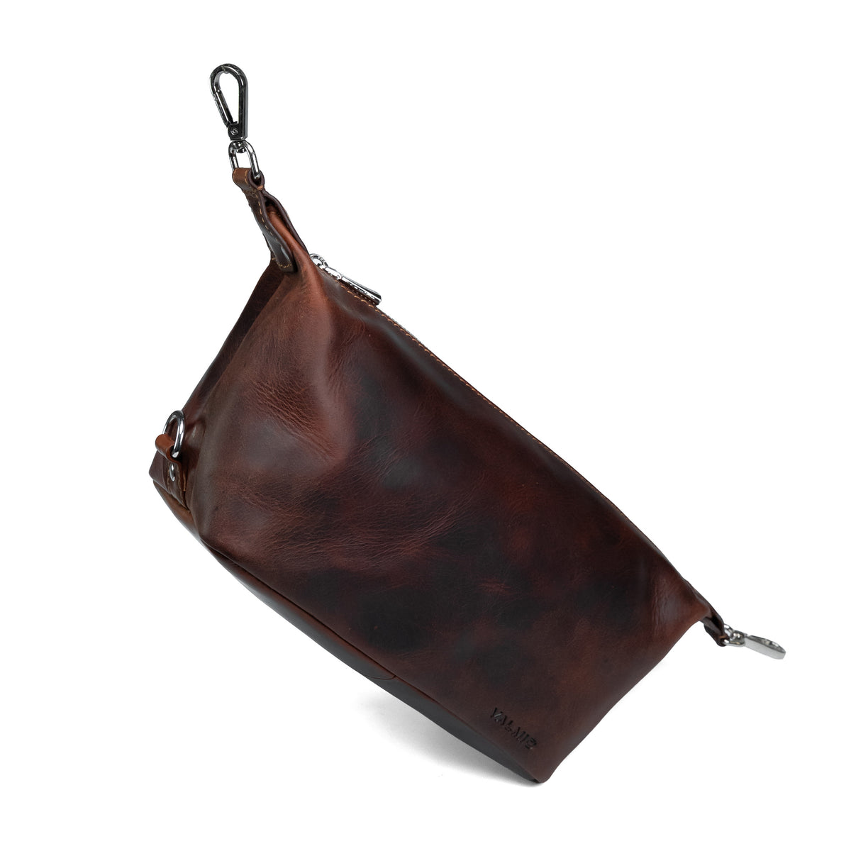 Trousse de toilette pour homme en cuir marron Valmio Kabo