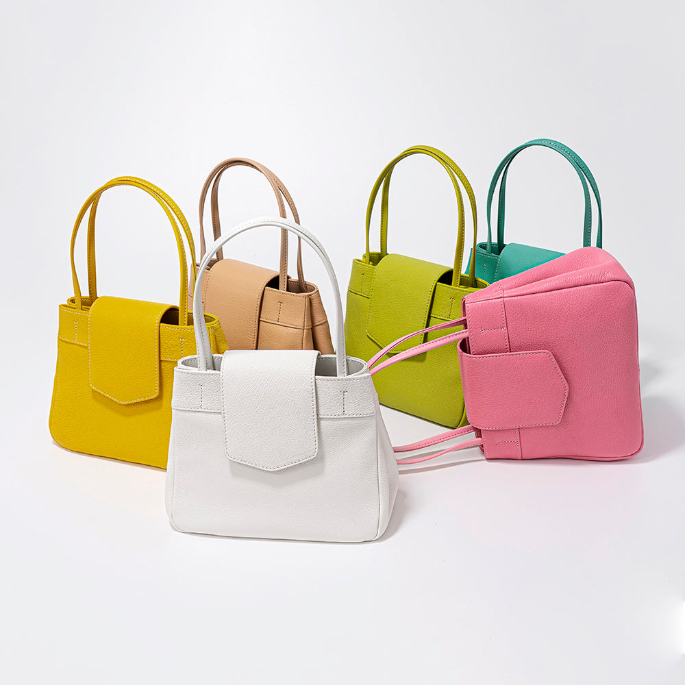 Sac à main pour femme en cuir Valmio Tirena - jaune