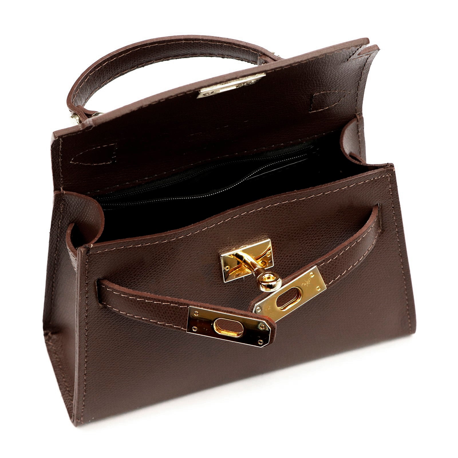 Leather women's handbag LUKA 24-002 Taupe