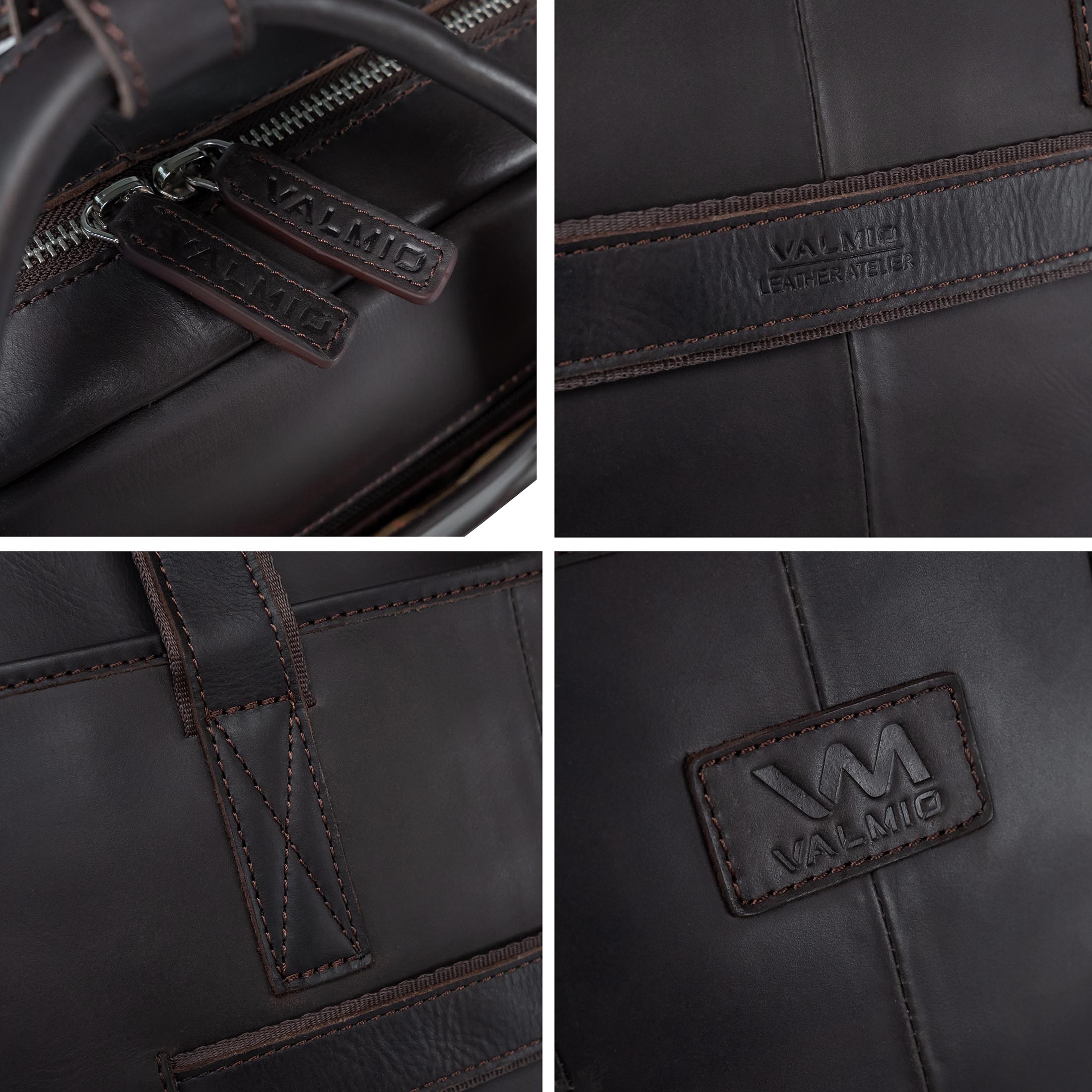 Bolso para portátil de cuero Denton 2.0