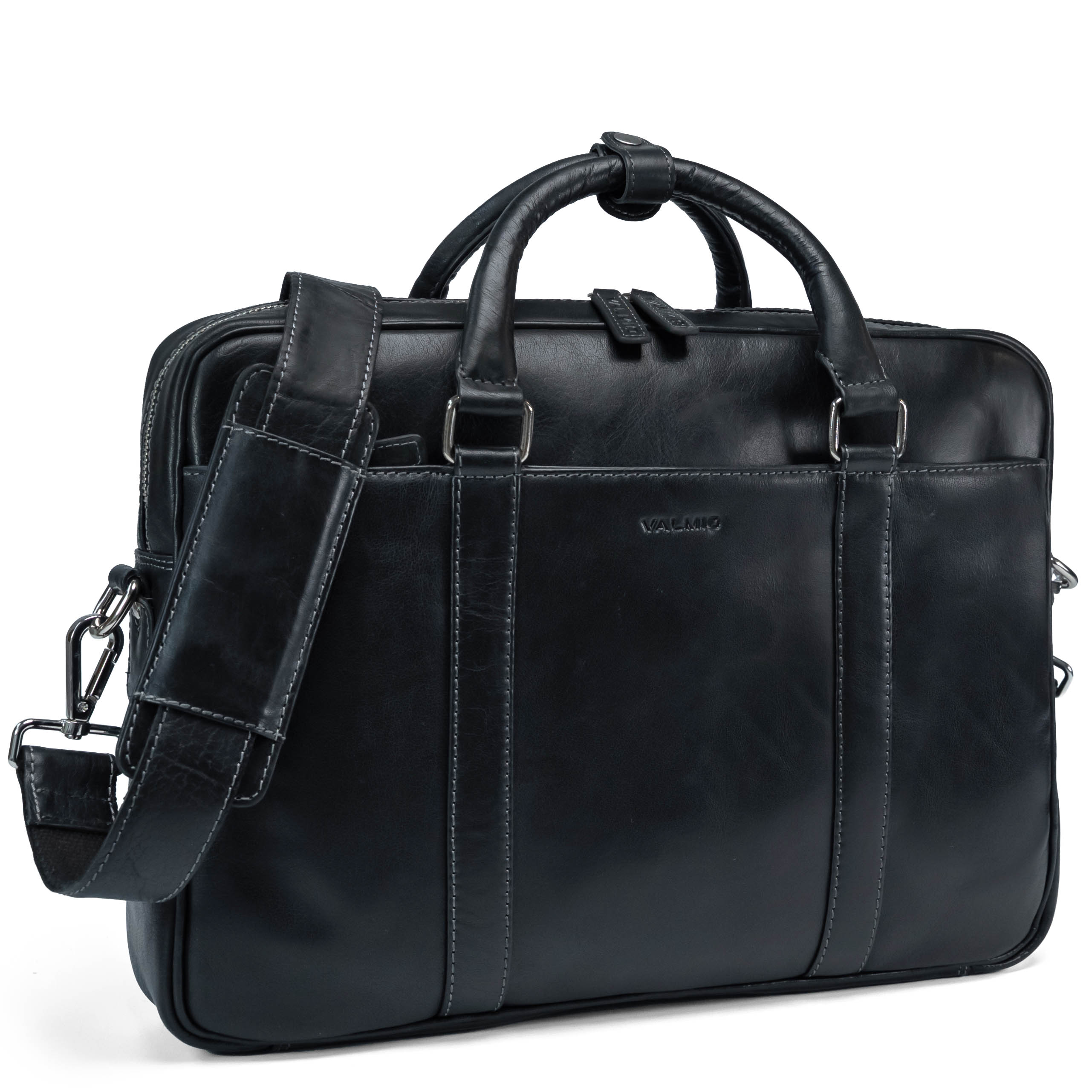 Bolso de cuero negro Valmio Bern