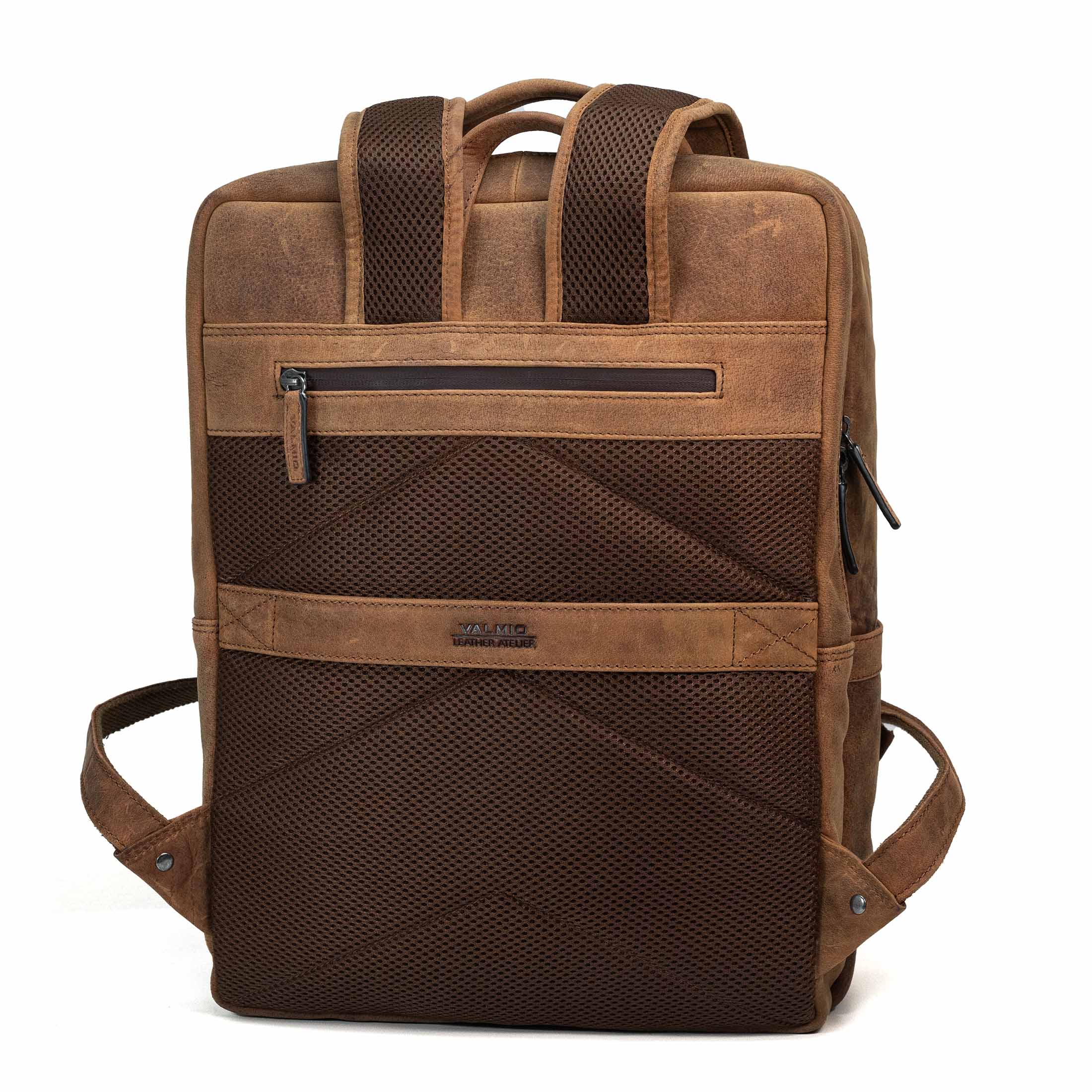 Leather Backpack Valmio Hunter