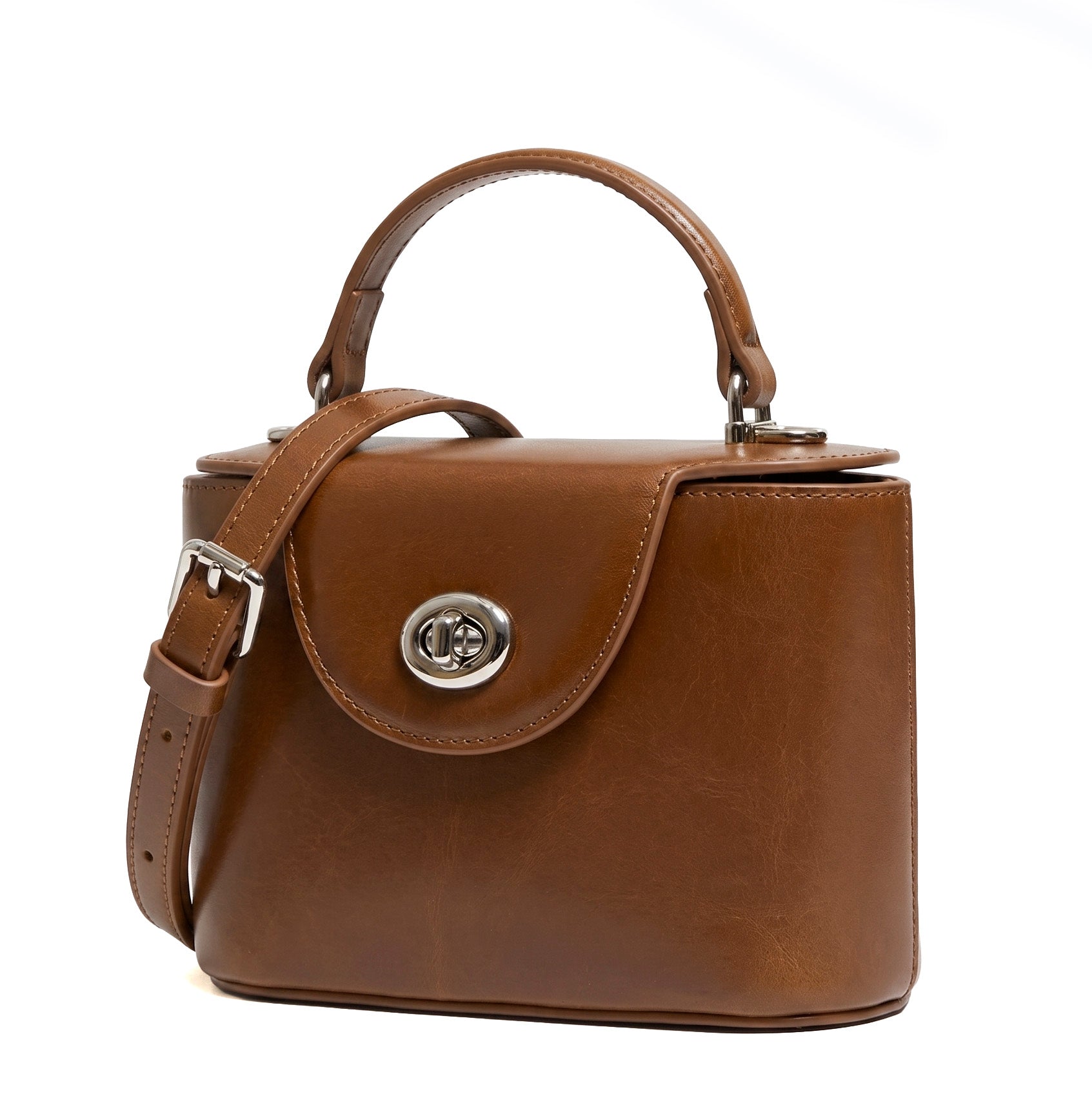 Sac à main en cuir Valmio Dinora pour femme - marron