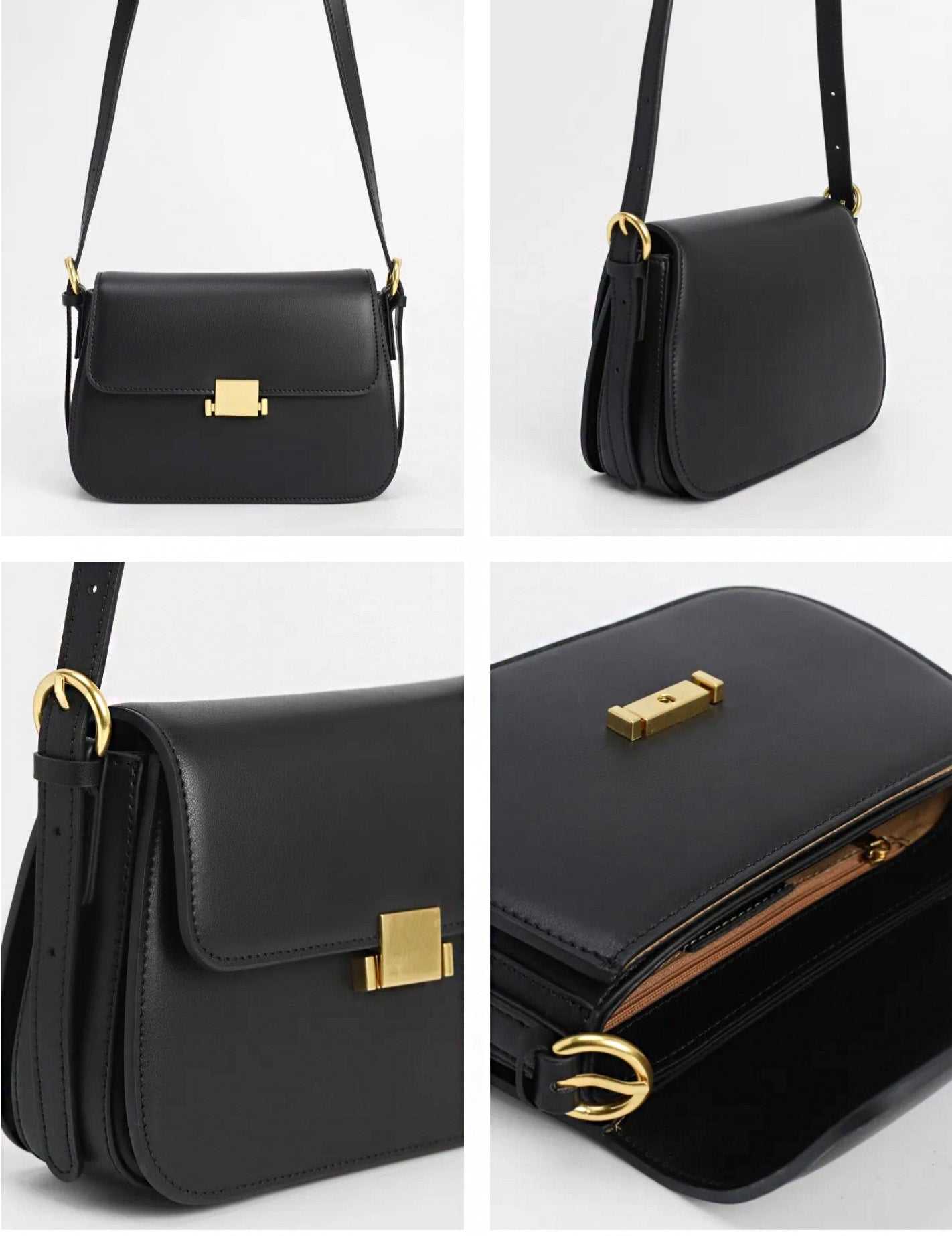Sac femme en cuir Valmio Monora - noir