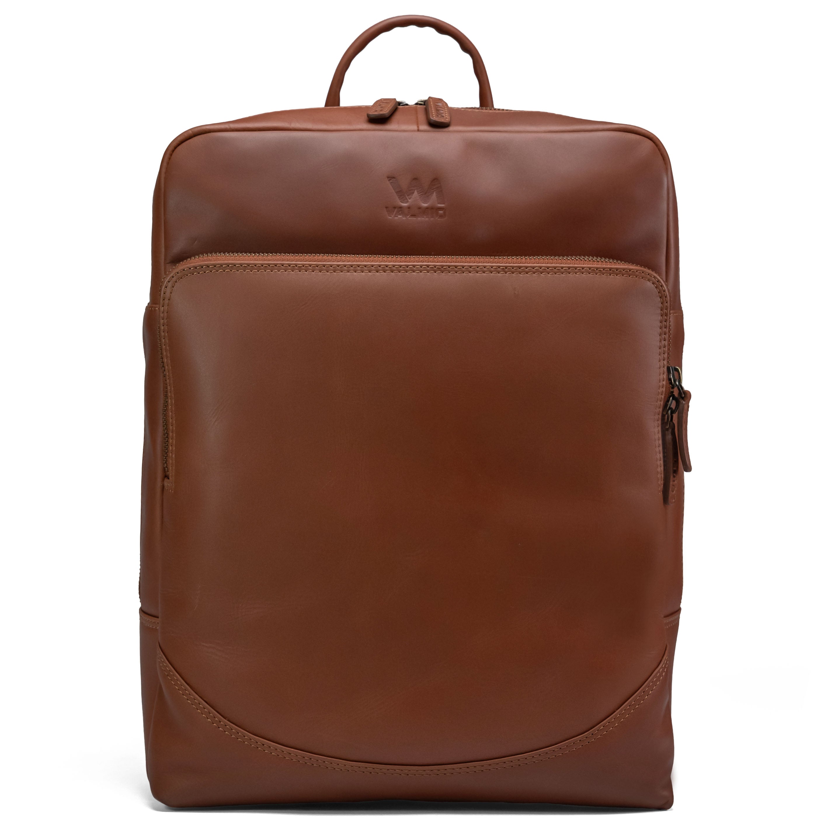 Valmio Axis Leather Backpack Cognac