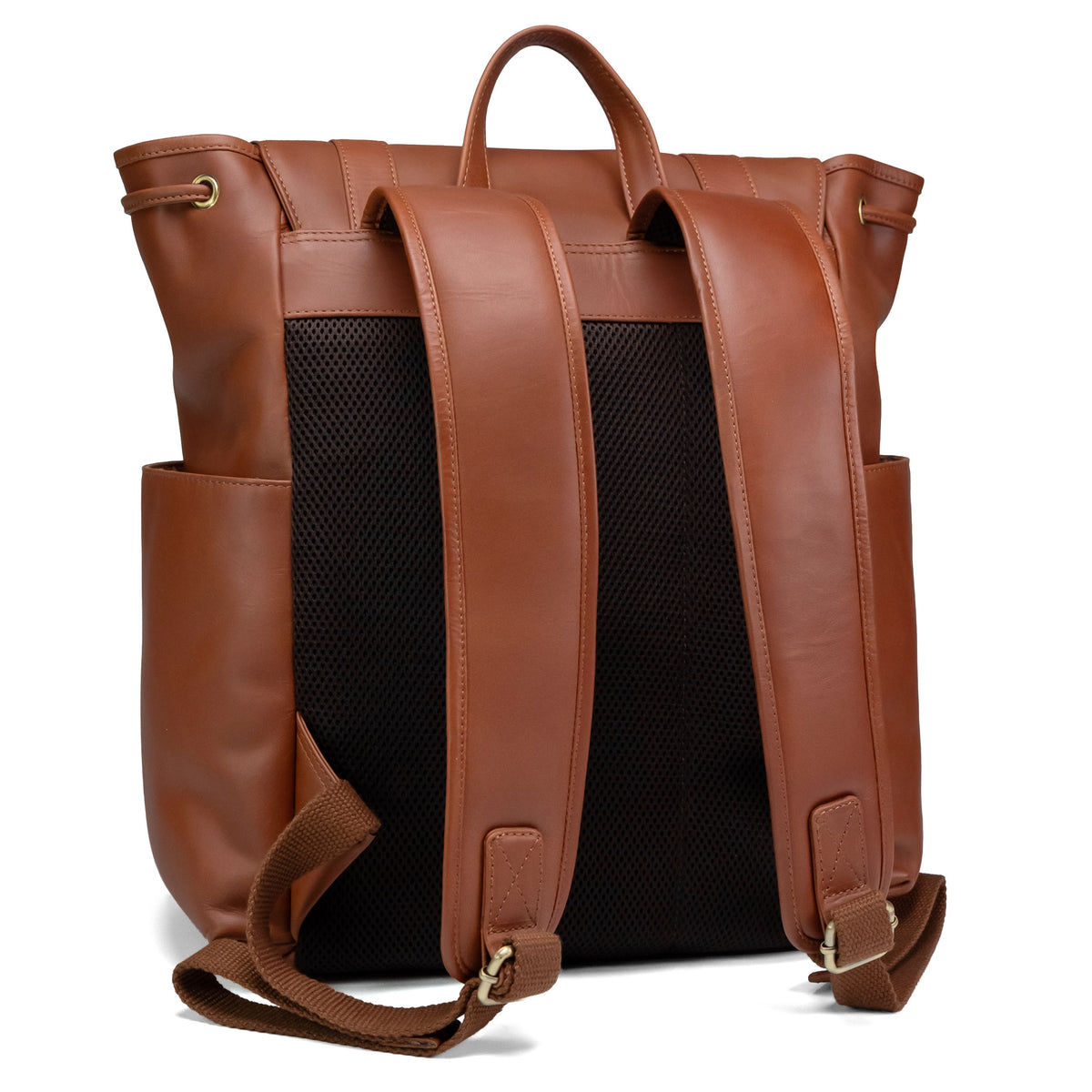 Valmio Noble Leather Backpack Dark Cognac