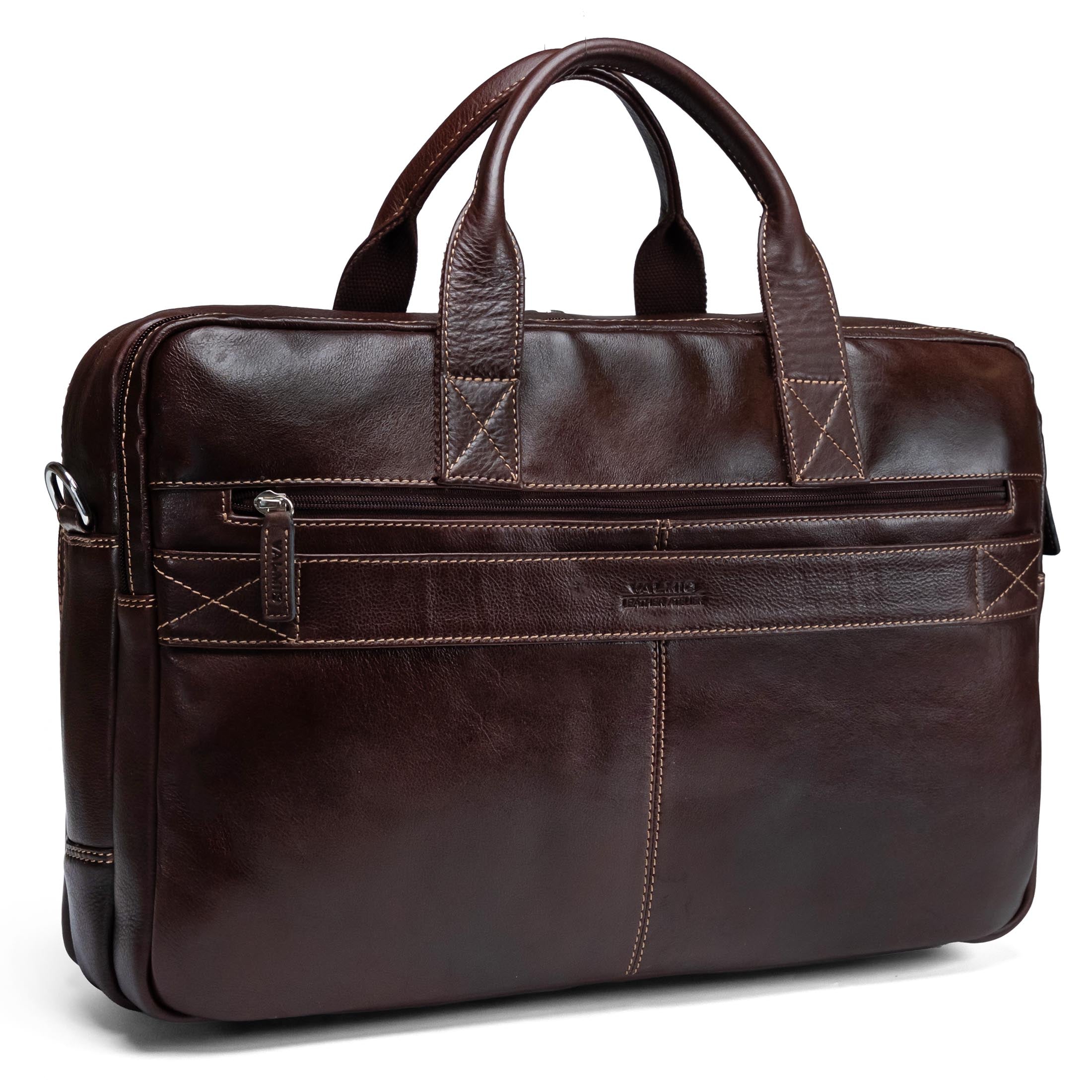 Bolso Valmio Vigo de cuero genuino marrón