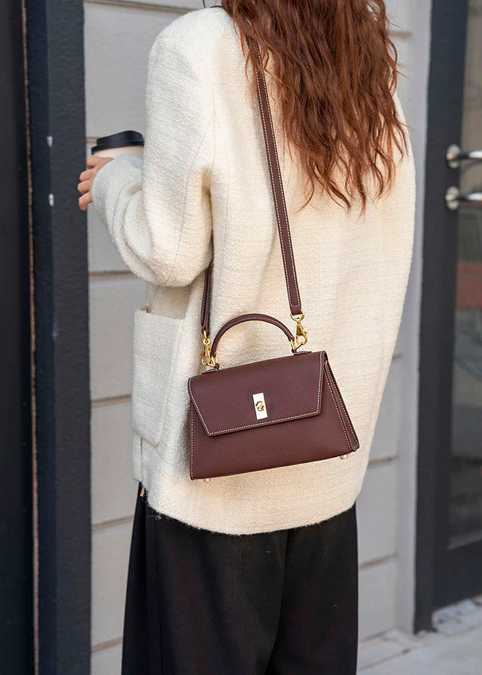 Valmio Sonira leather women's handbag - dark brown
