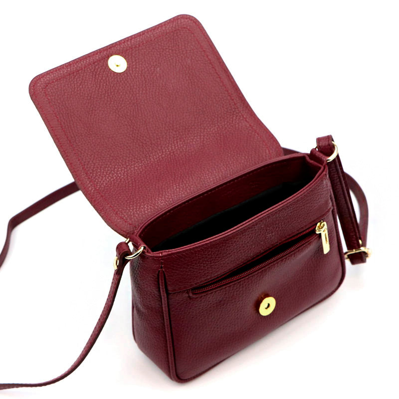 Kožená dámská kabelka LUKA 26-016 BORDO