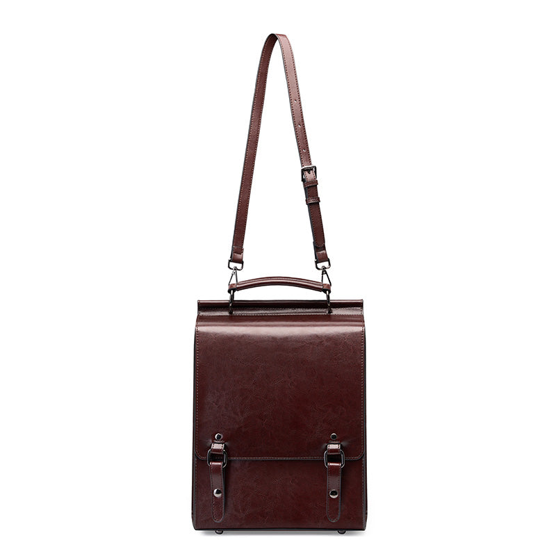 Mochila de cuero para mujer Valmio Tonora - marrón oscuro