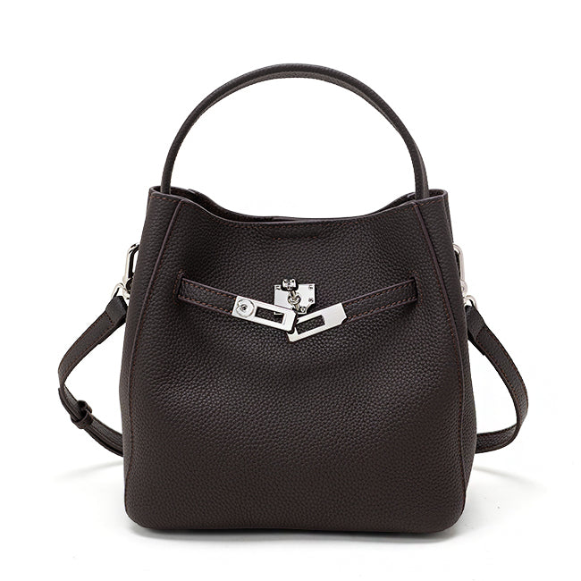 Sac à main pour femme en cuir Valmio Lonira - marron foncé