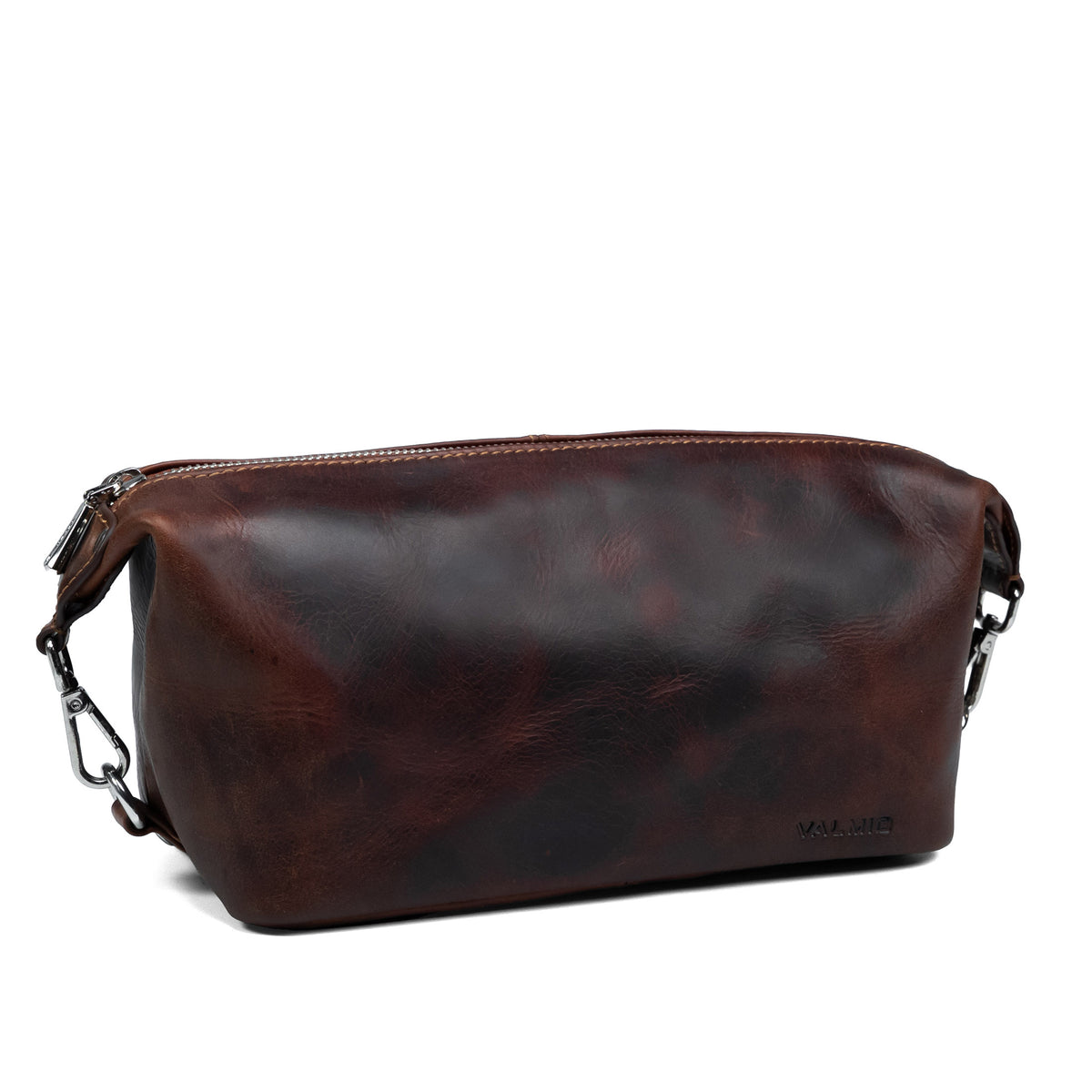Trousse de toilette pour homme en cuir marron Valmio Kabo