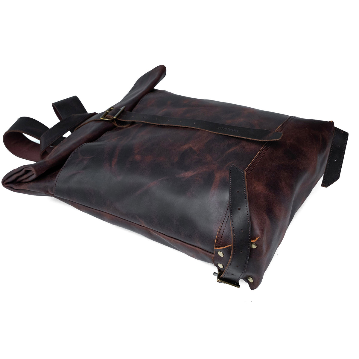 Sac à dos en cuir à rabat Valmio Astorsen - CRB marron