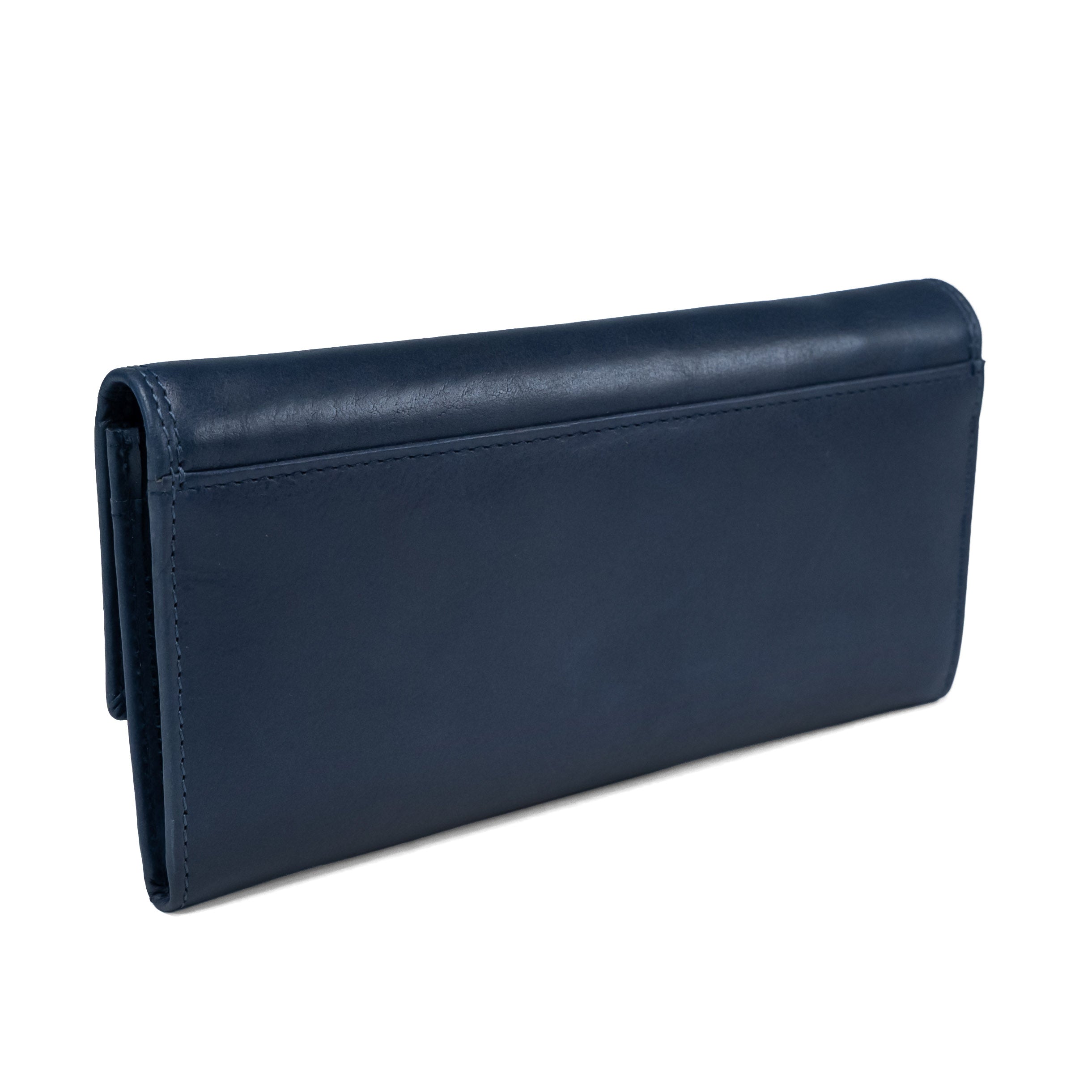 Leren damesportemonnee Valmio Pouch Donkerblauw