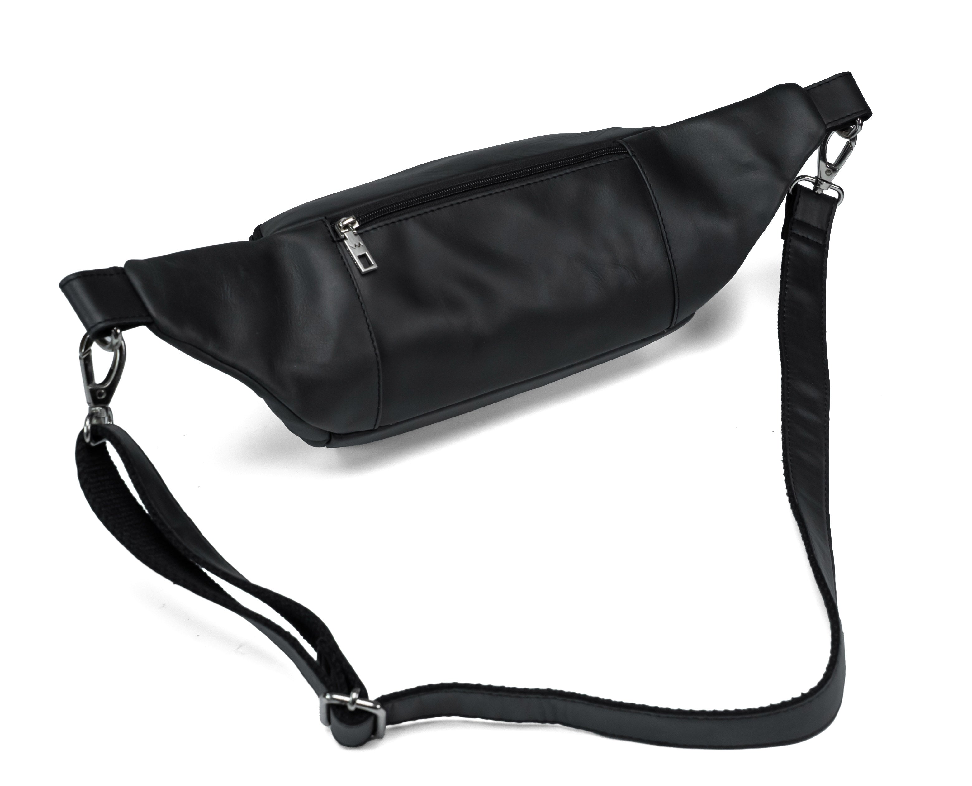 Riñonera de cuero para hombre Valmio Ever negra