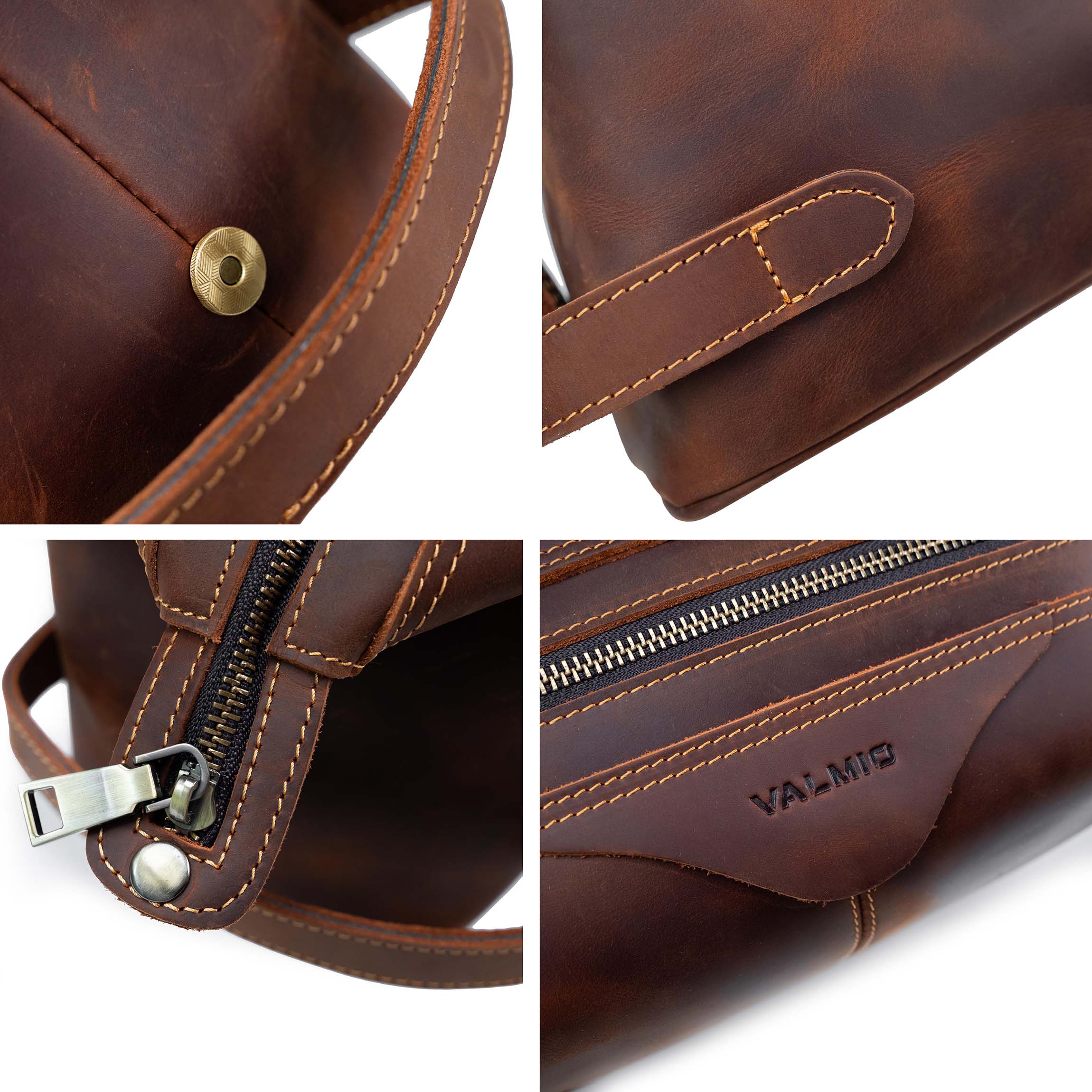 Valmio Conta Leather Toiletry Bag