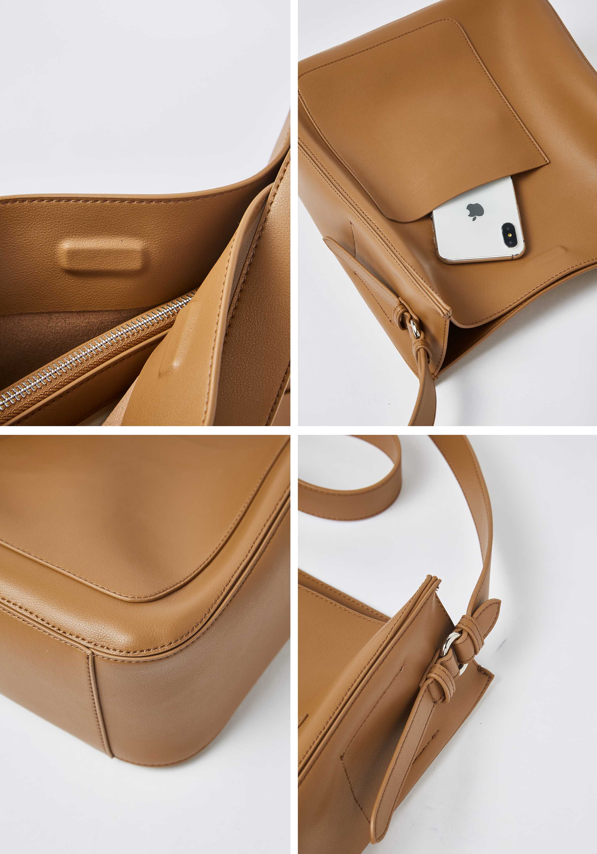 Bolso de cuero para mujer Valmio Tivana - negro