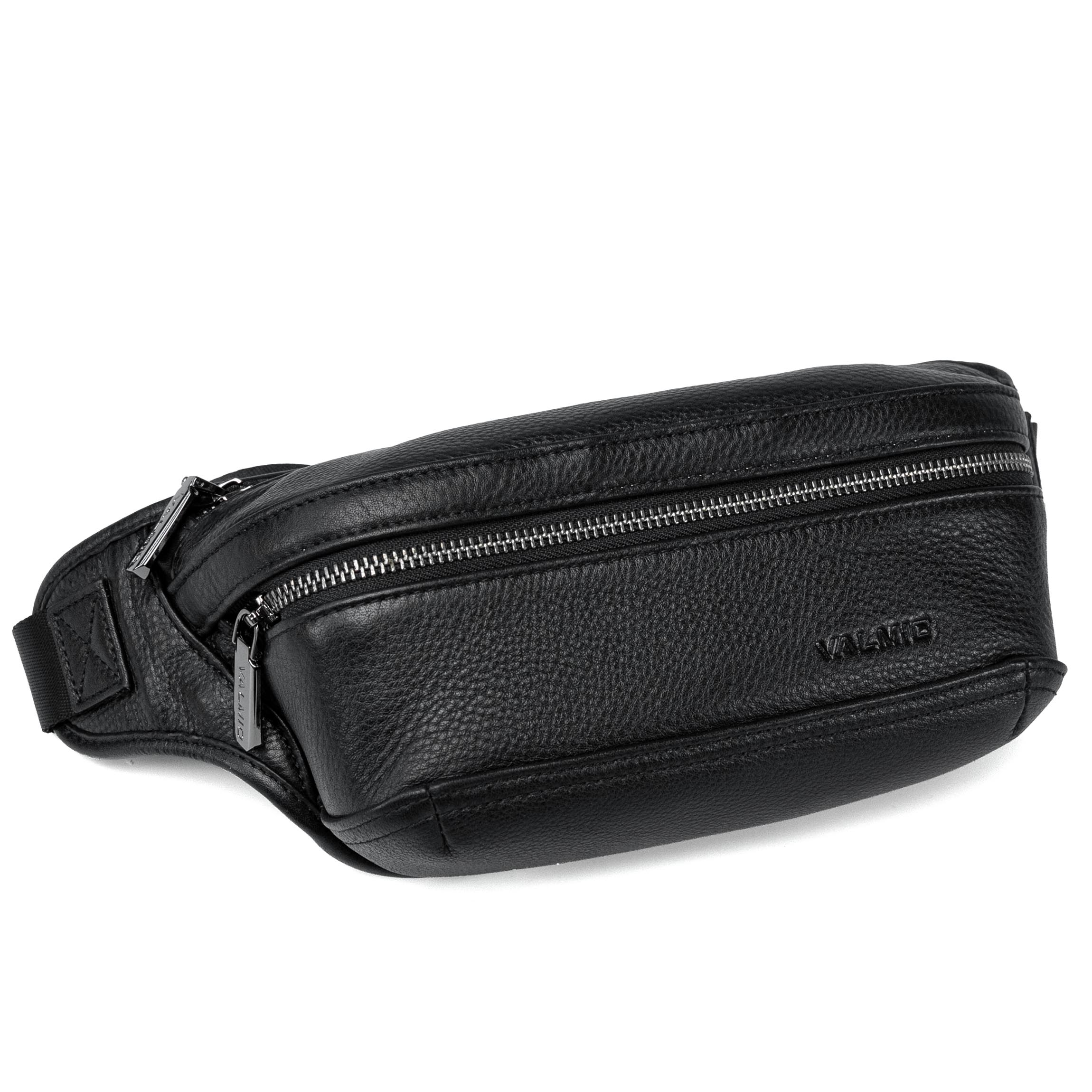 Valmio Stilor schwarze Herren Leder-Gürteltasche