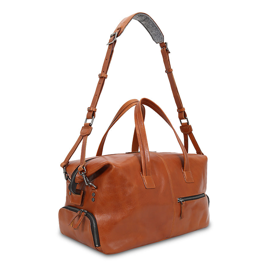 Sac de voyage en cuir marron Valmio Belmont