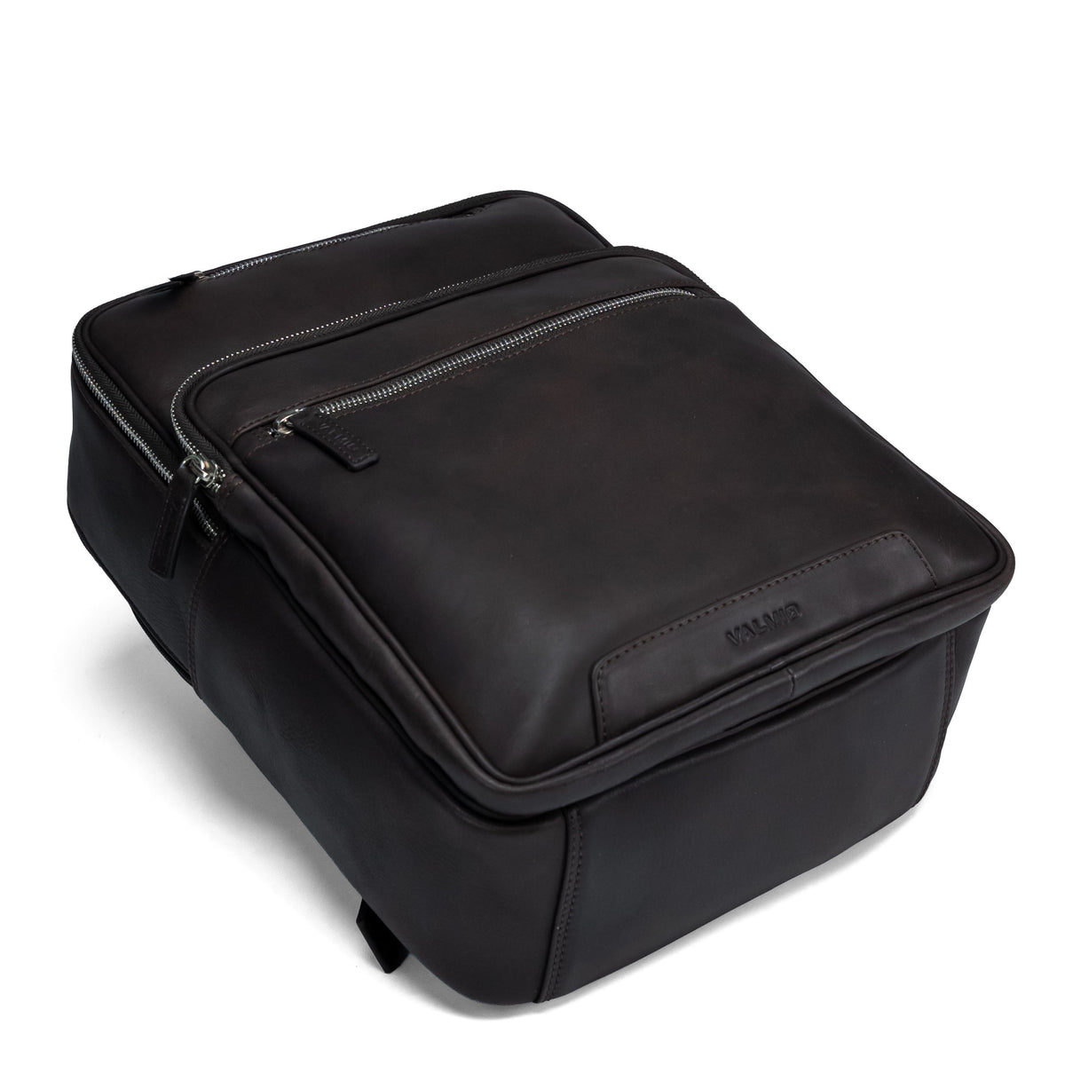 Sac à dos en cuir Valmio Byron marron foncé