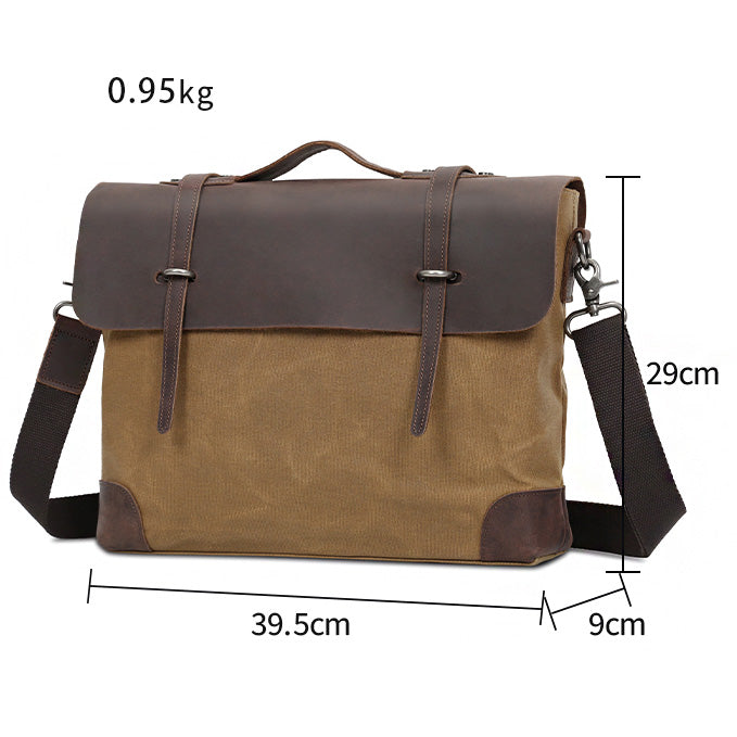 Serviette en cuir pour homme Valmio Weston – kaki sable