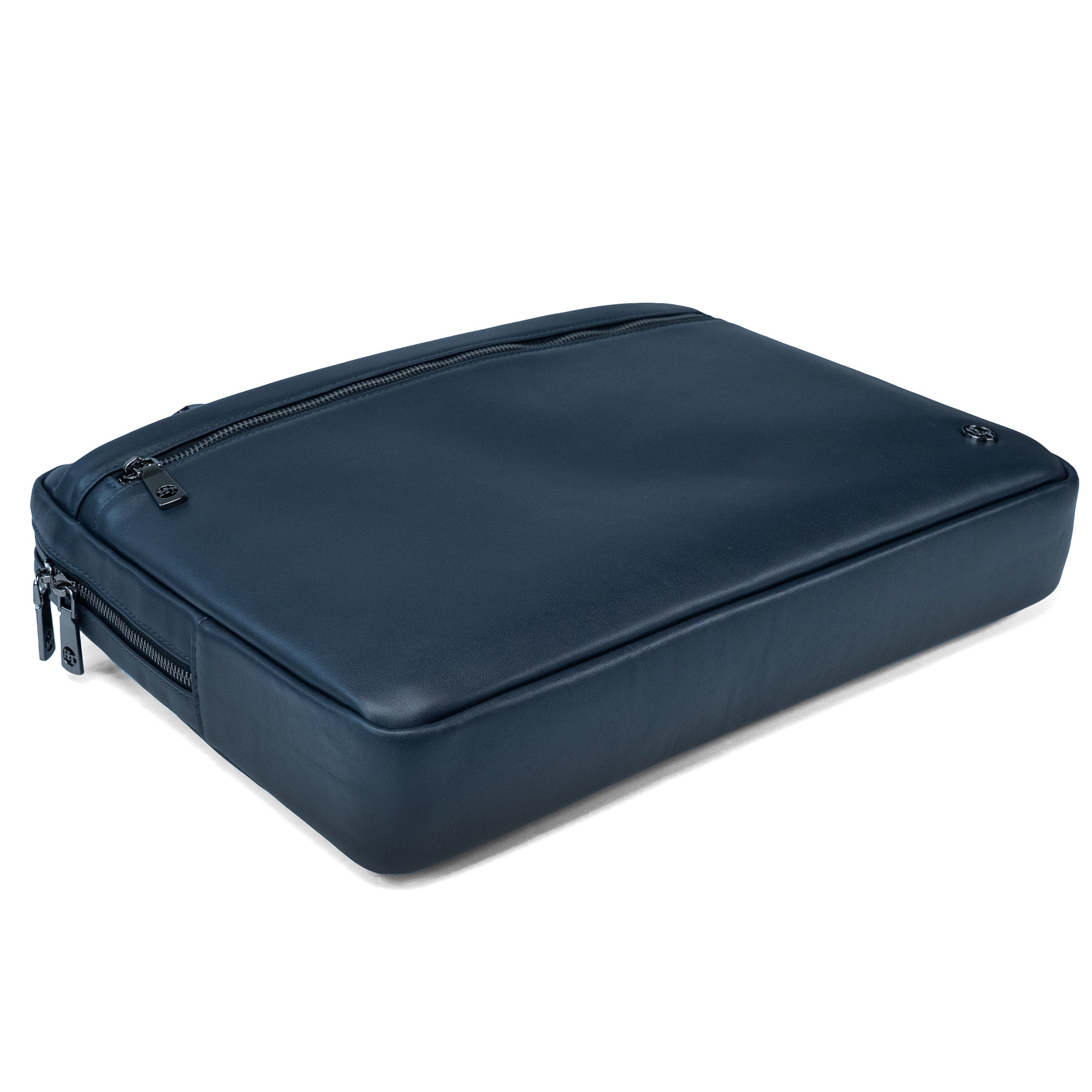 Genry leather laptop bag - blue