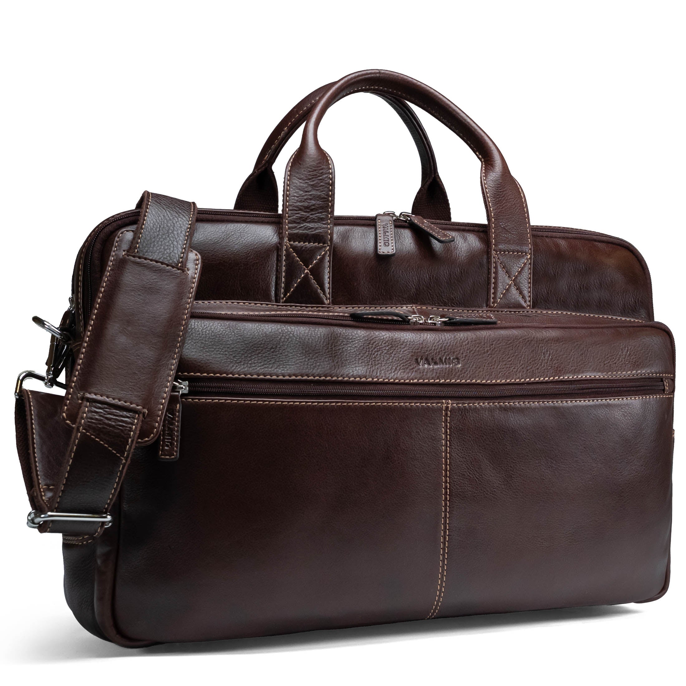 Bolso Valmio Vigo de cuero genuino marrón