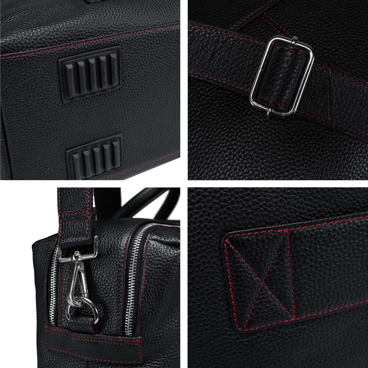 Valmio Stark Reisetasche aus Leder Schwarz